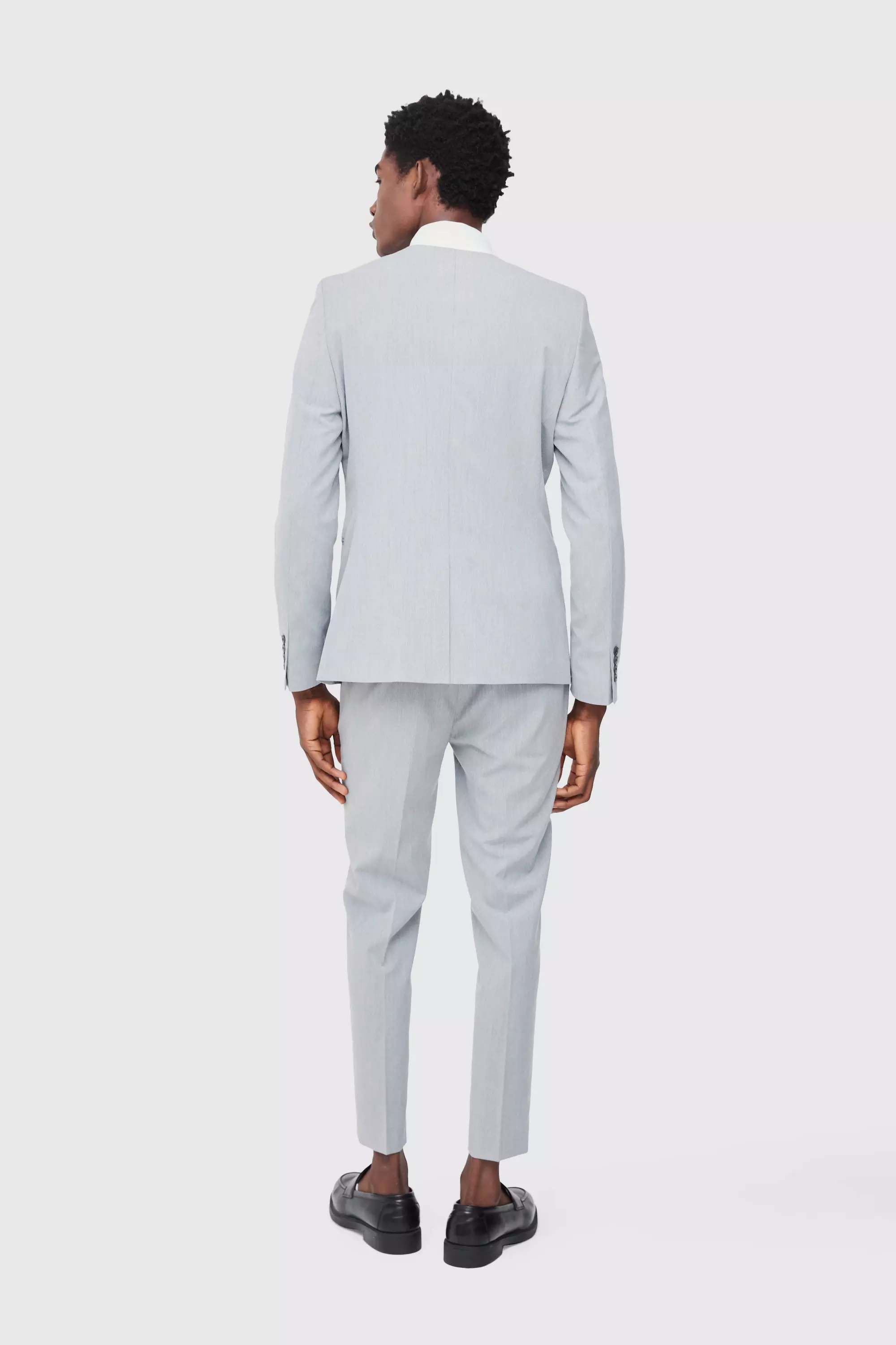Grey Skinny Fit Cropped Tailored Pants alternative image