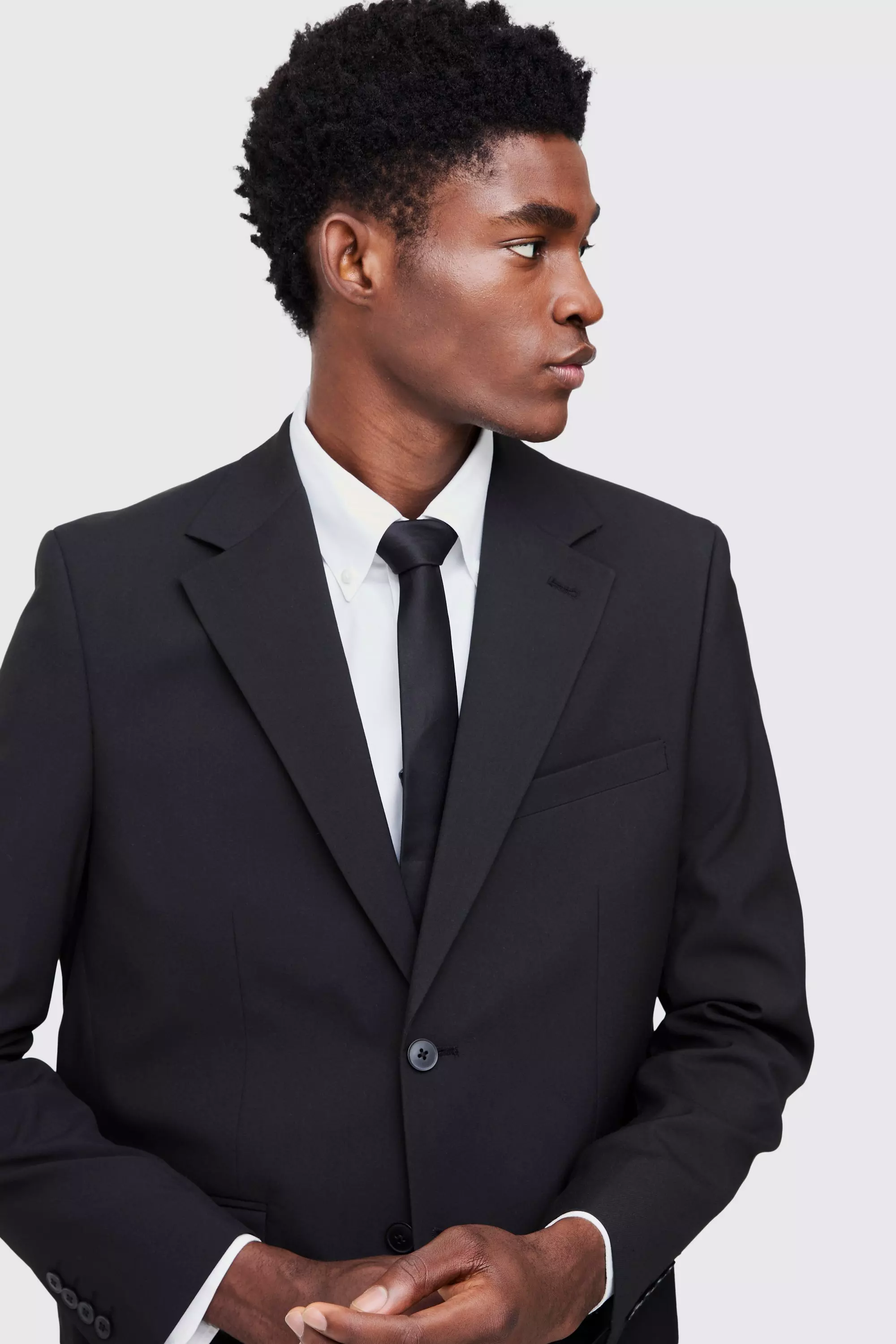 Single Breasted Straight Fit Suit Jacket boohooMAN IE