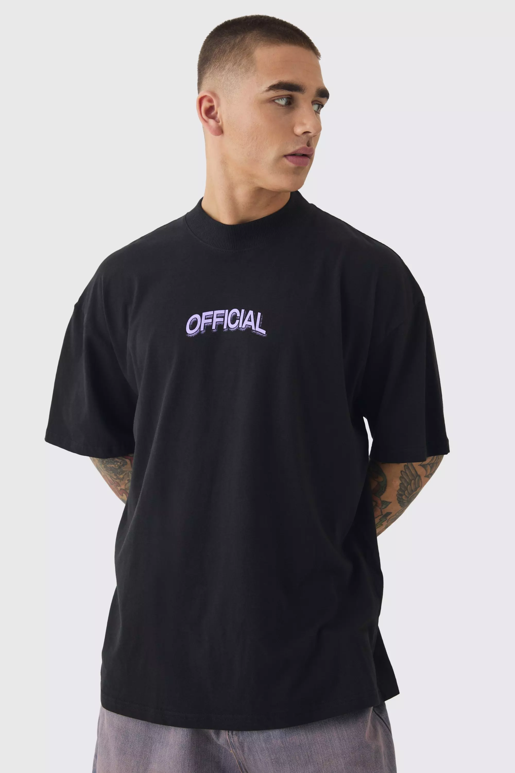 Black Oversized Gothic Skull Flame Print T-shirt alternative image