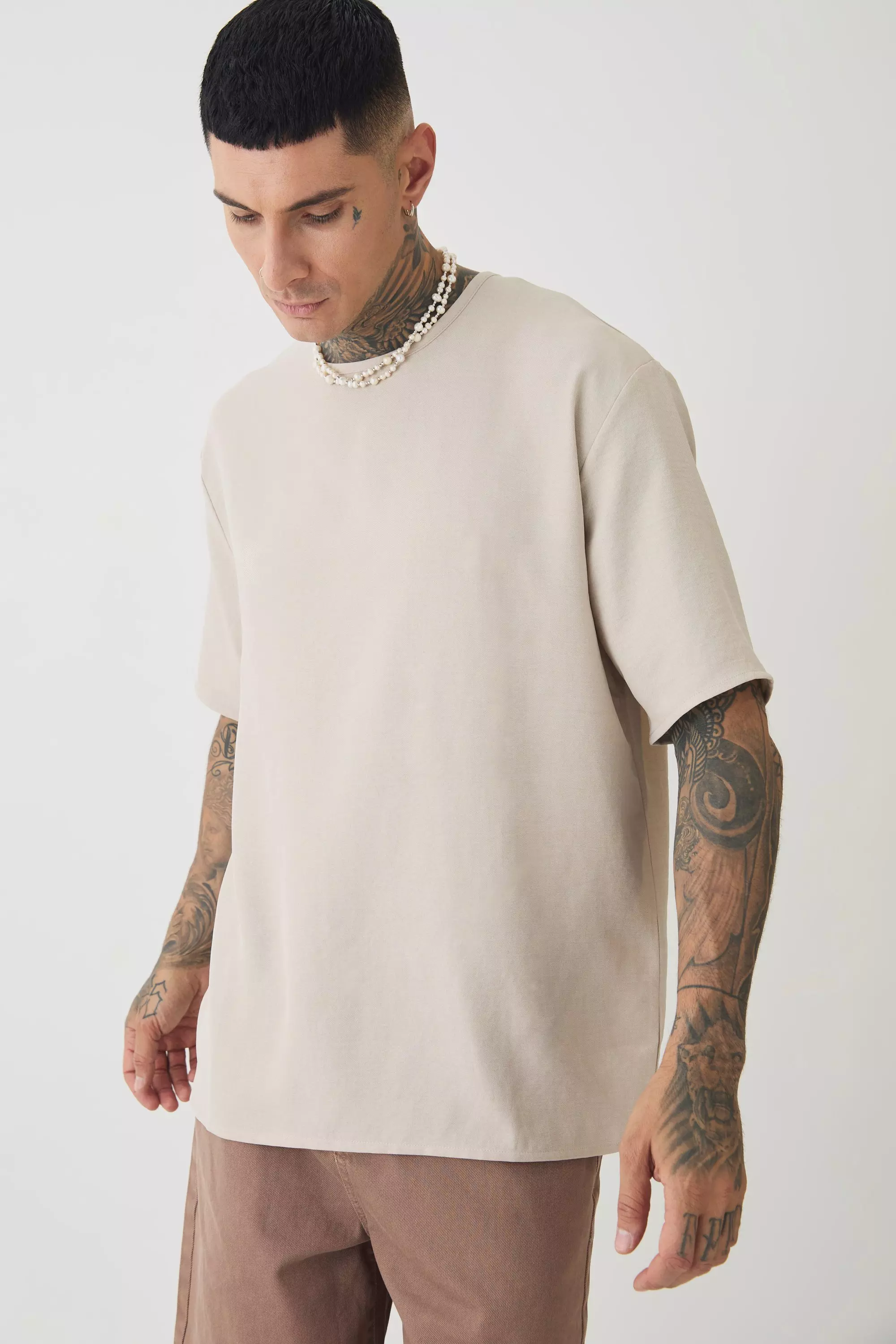 Tall Oversized Linen T-shirt Natural