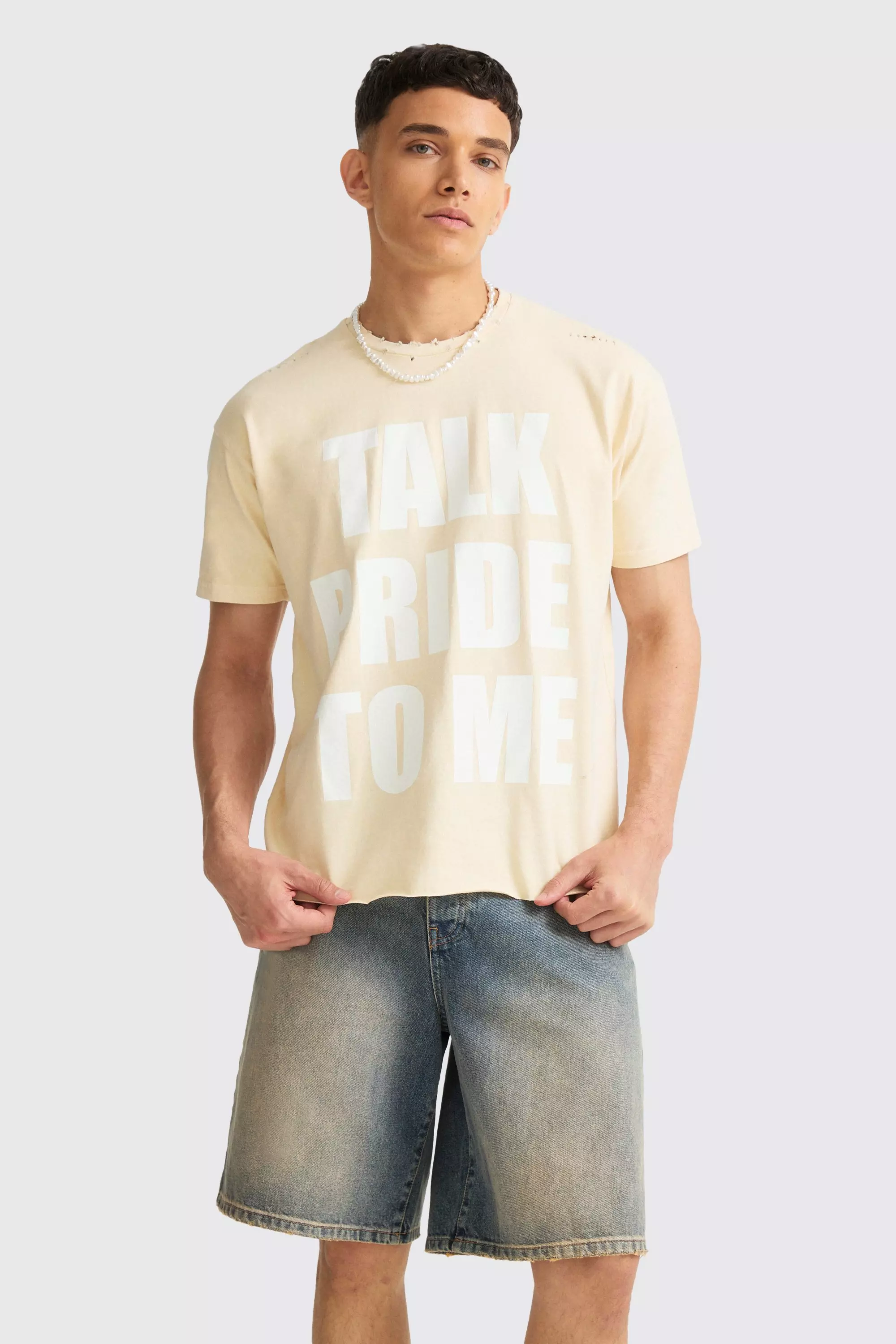 Kastiges zerrissenes Pride T-Shirt, Orange alternatives Bild