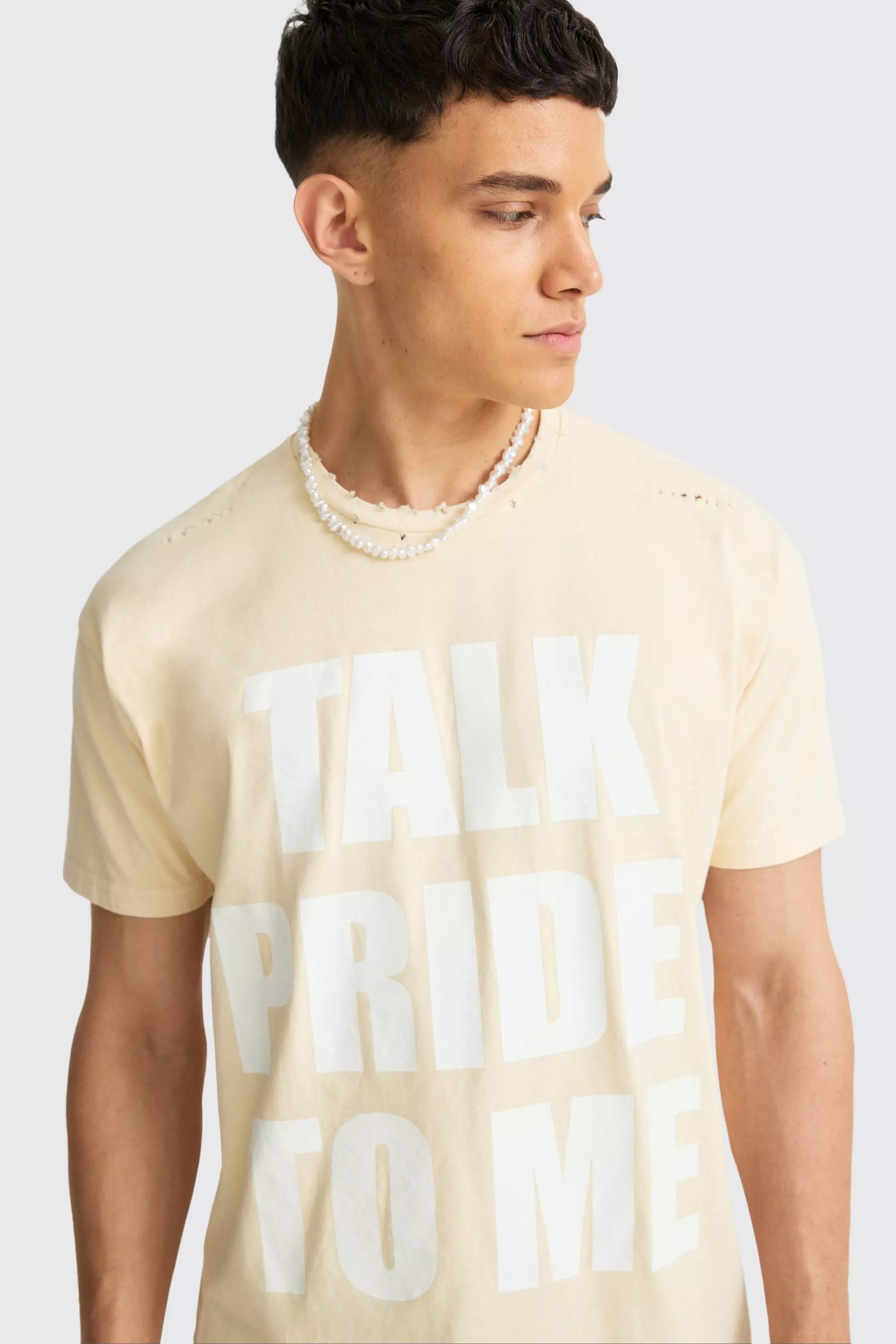 Kastiges zerrissenes Pride T-Shirt, Orange alternatives Bild