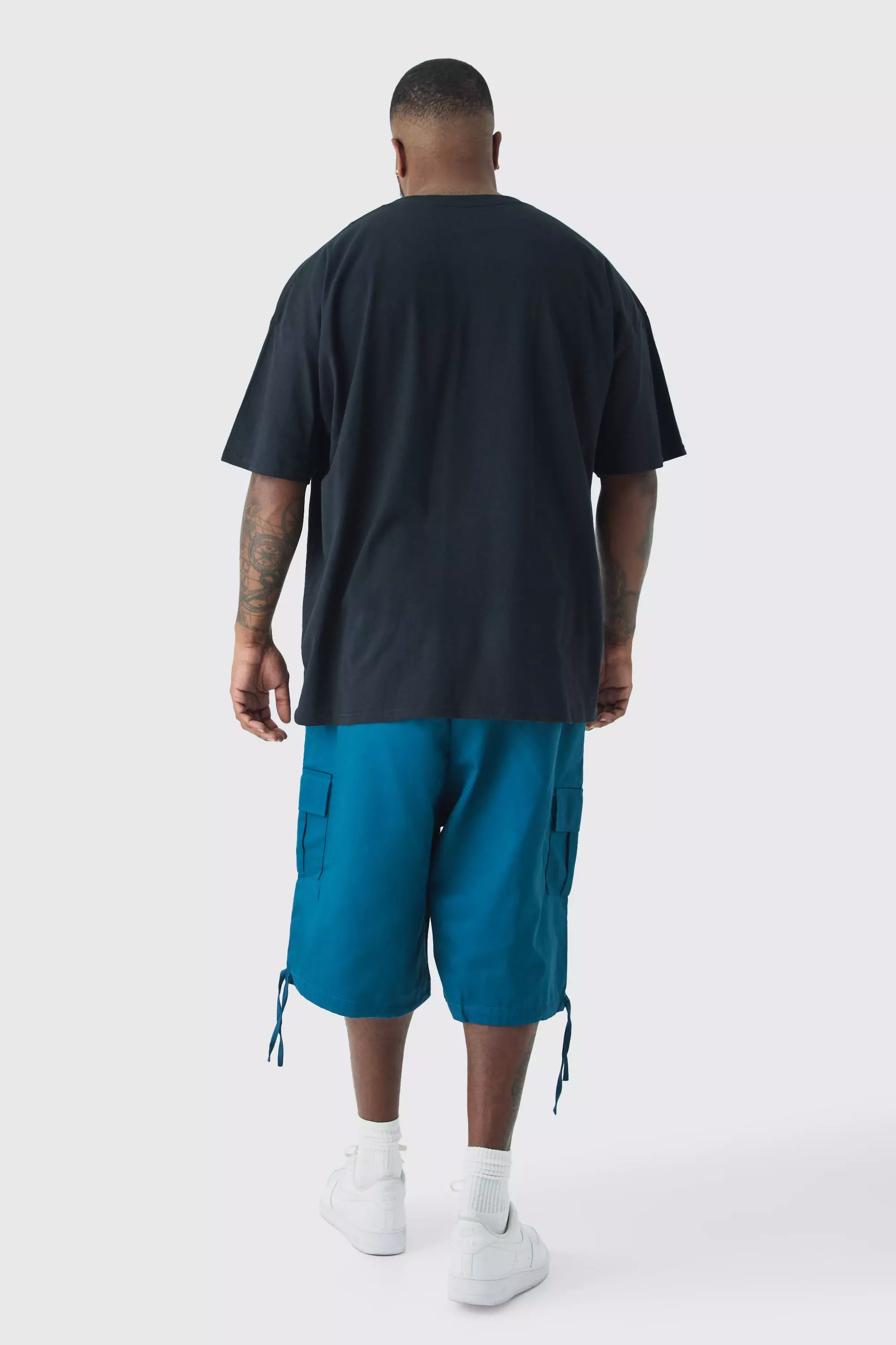 Broken twill denim cargo shorts deals