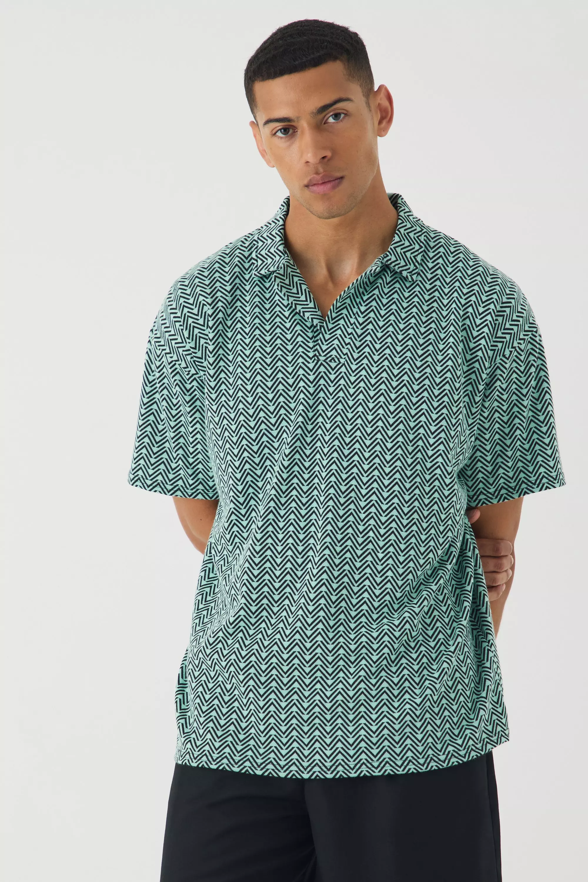Polo oversize rayé, Green autre image