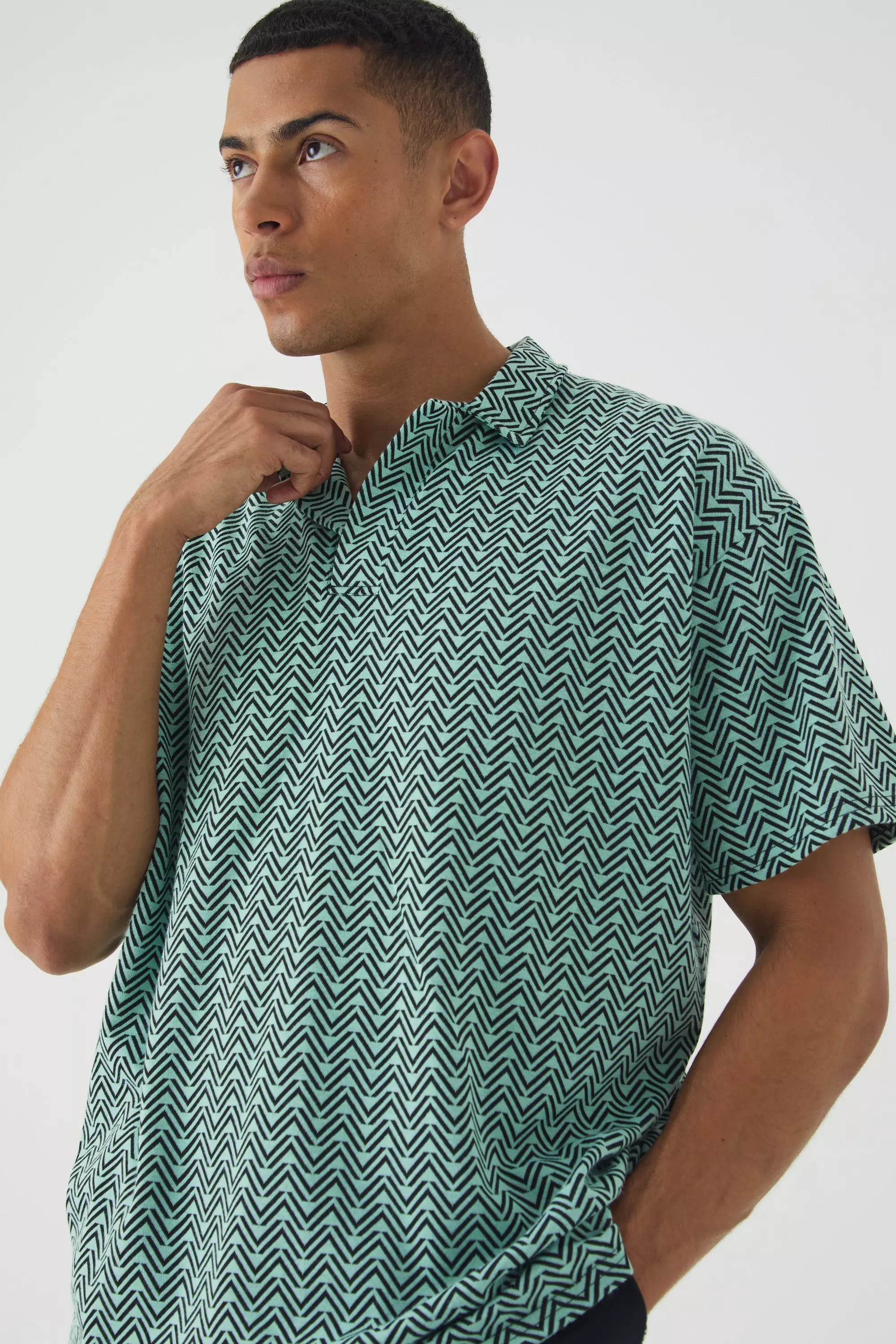 Polo oversize rayé, Green autre image