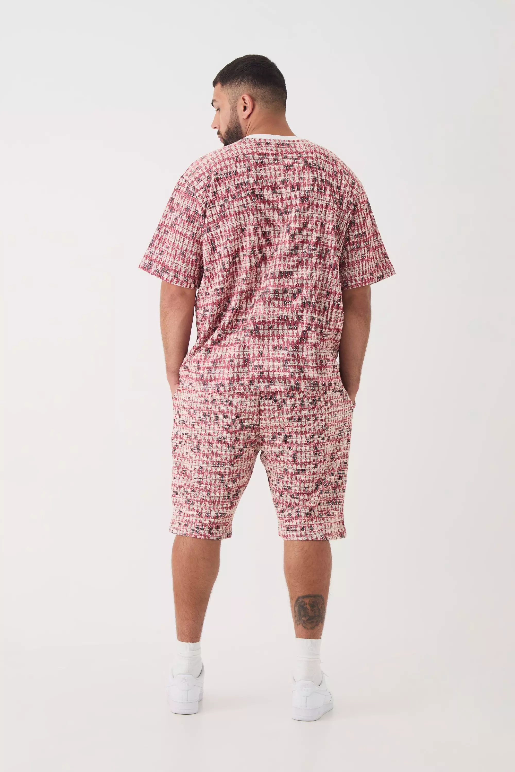 Plus Oversize Jacquard T-Shirt, Red alternatives Bild