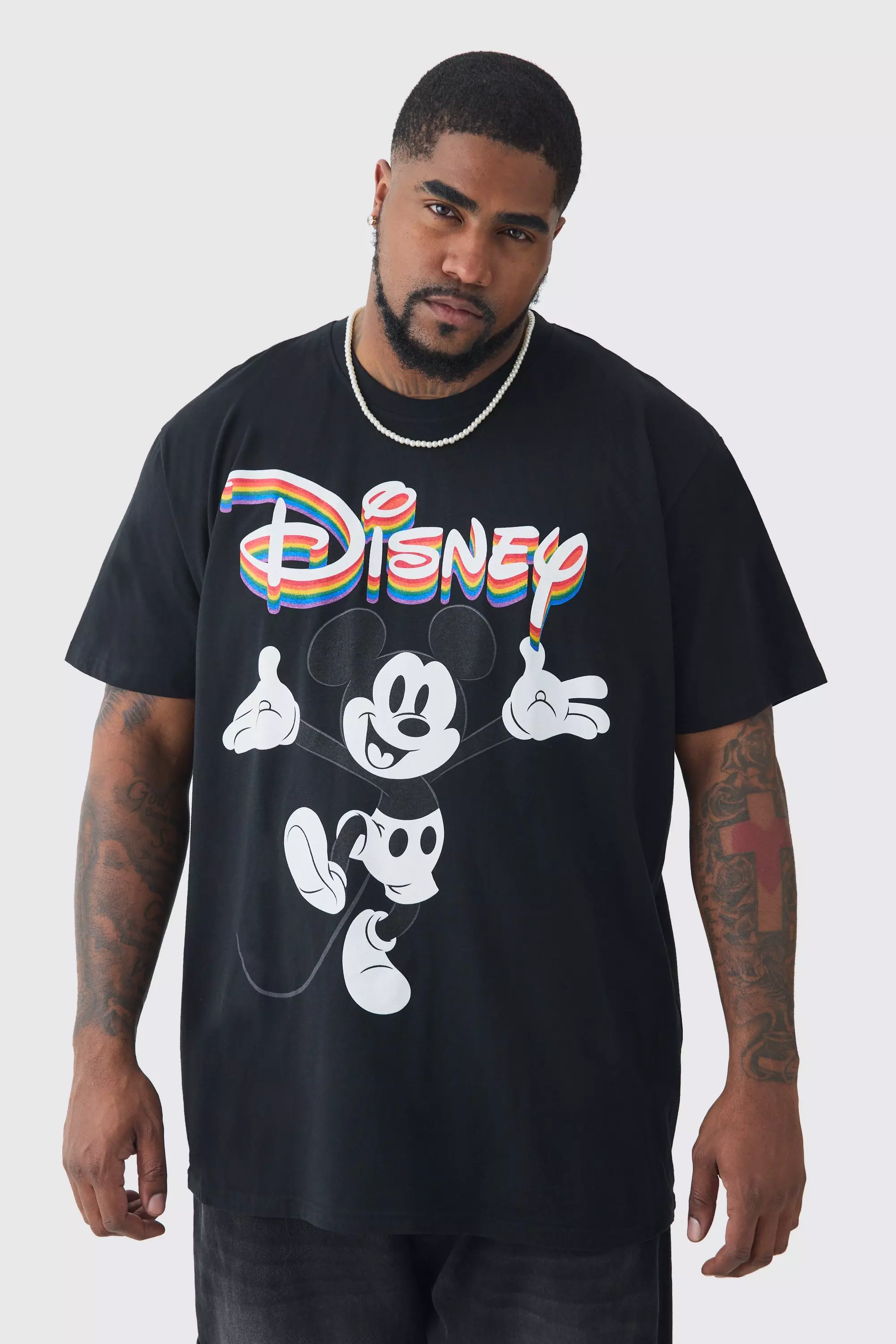 Plus Disney Mickey Mouse Pride License T-shirt Black