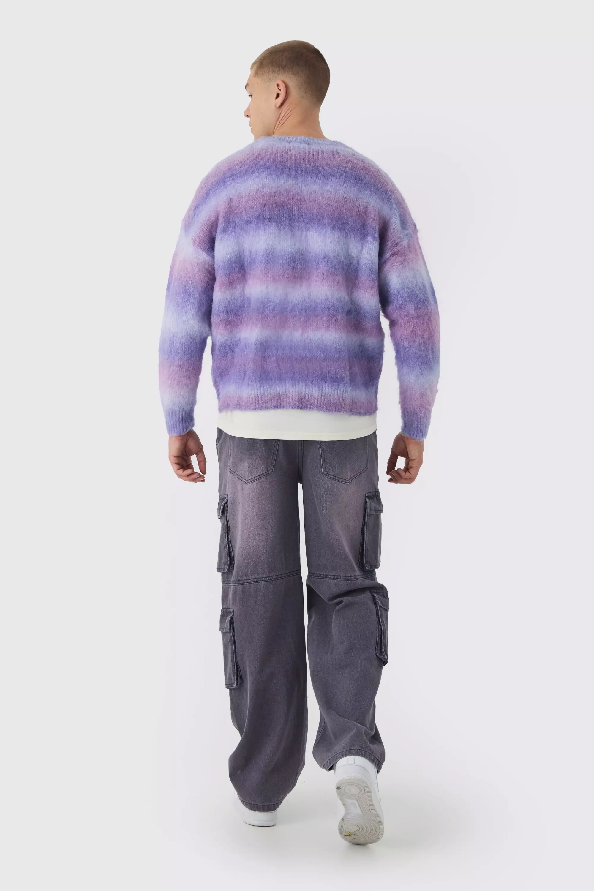 Pull oversize en maille brossée, Purple autre image
