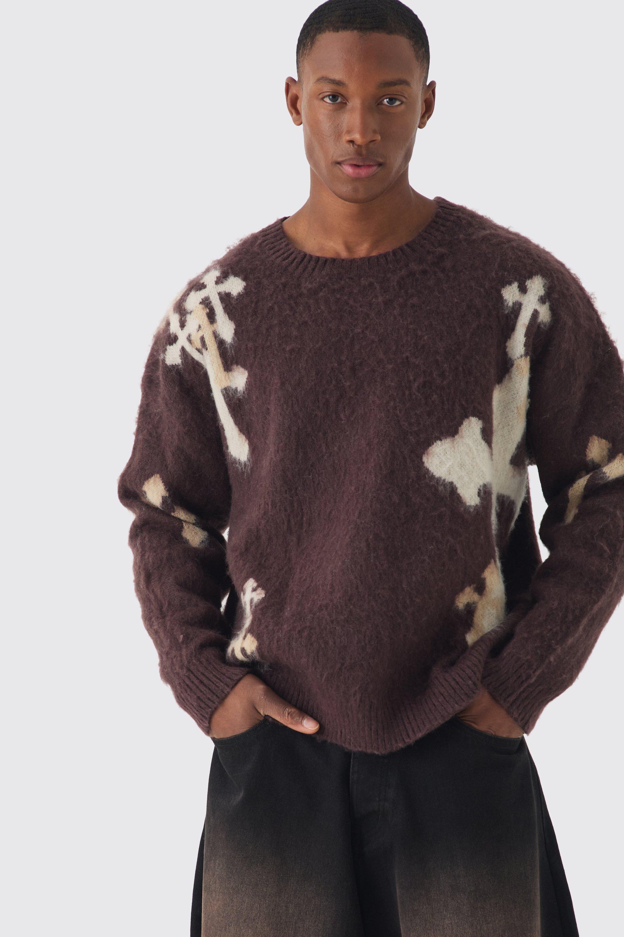 Men s Fluffy Jumpers Brushed Fuzzy Jumpers boohooMAN UK