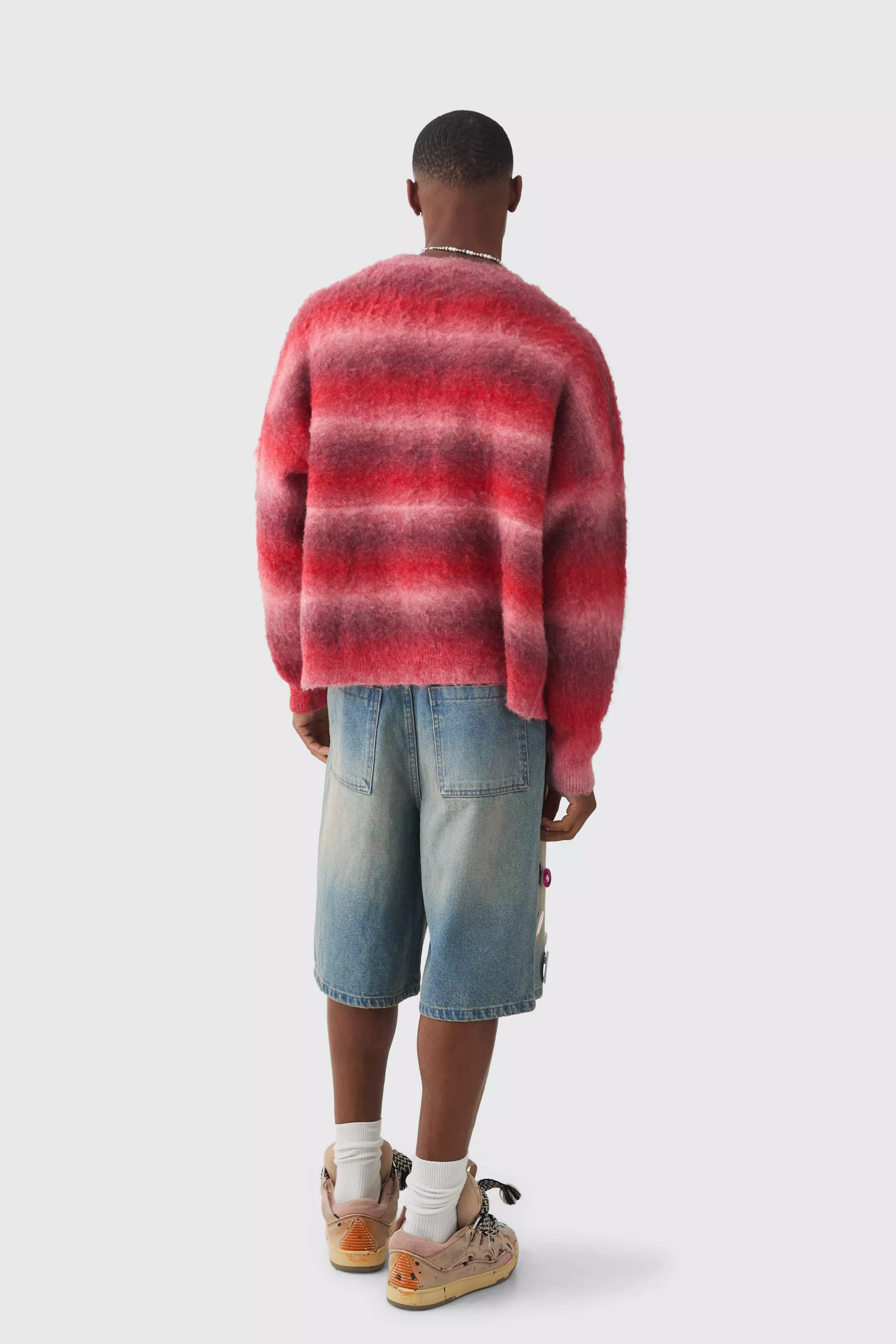 Oversized Boxy Ombre Knitted Cardigan | boohooMAN USA