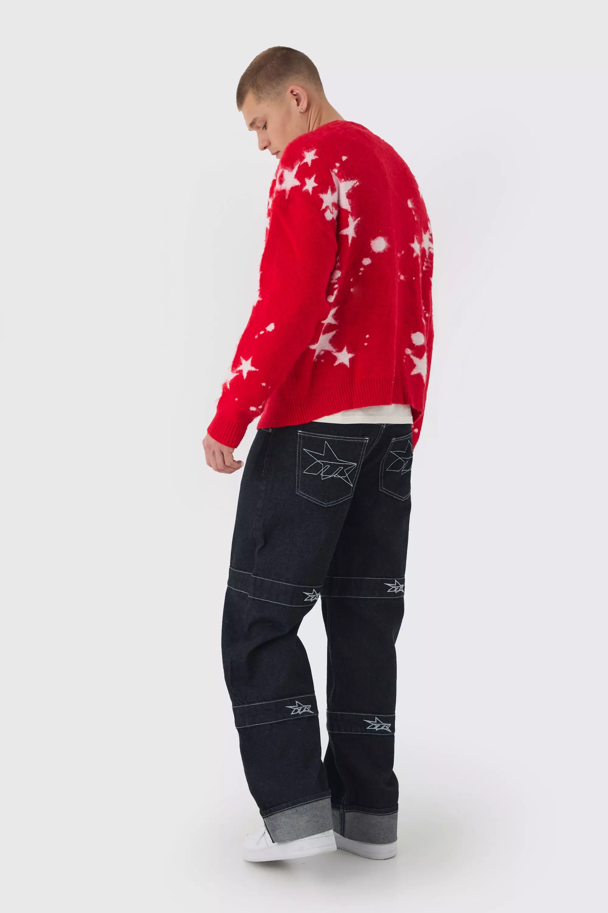 Cardigan oversize en maille brossée, Red autre image