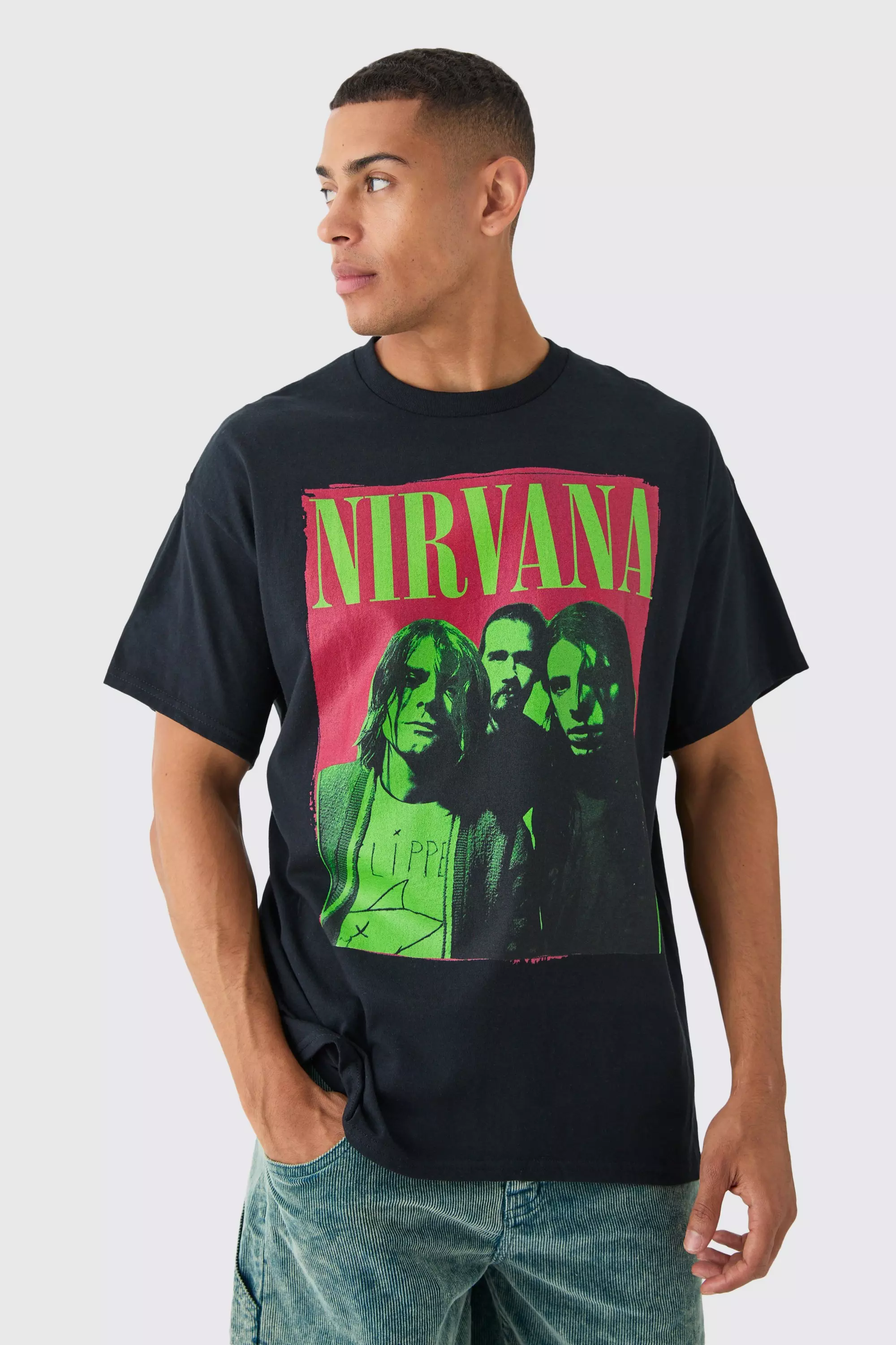 Oversized Nirvana Band License T shirt boohooMAN