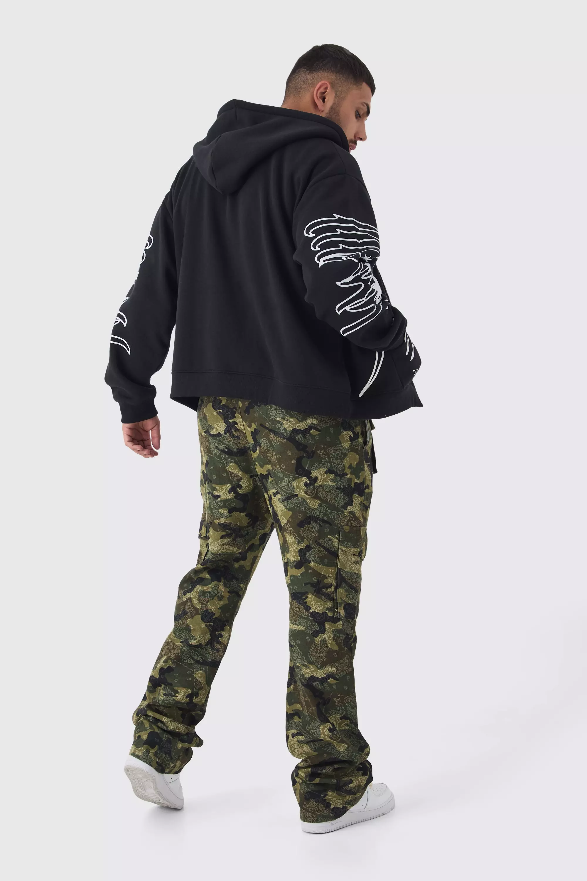 Black Plus Oversized Official Man Print Hoodie alternative image