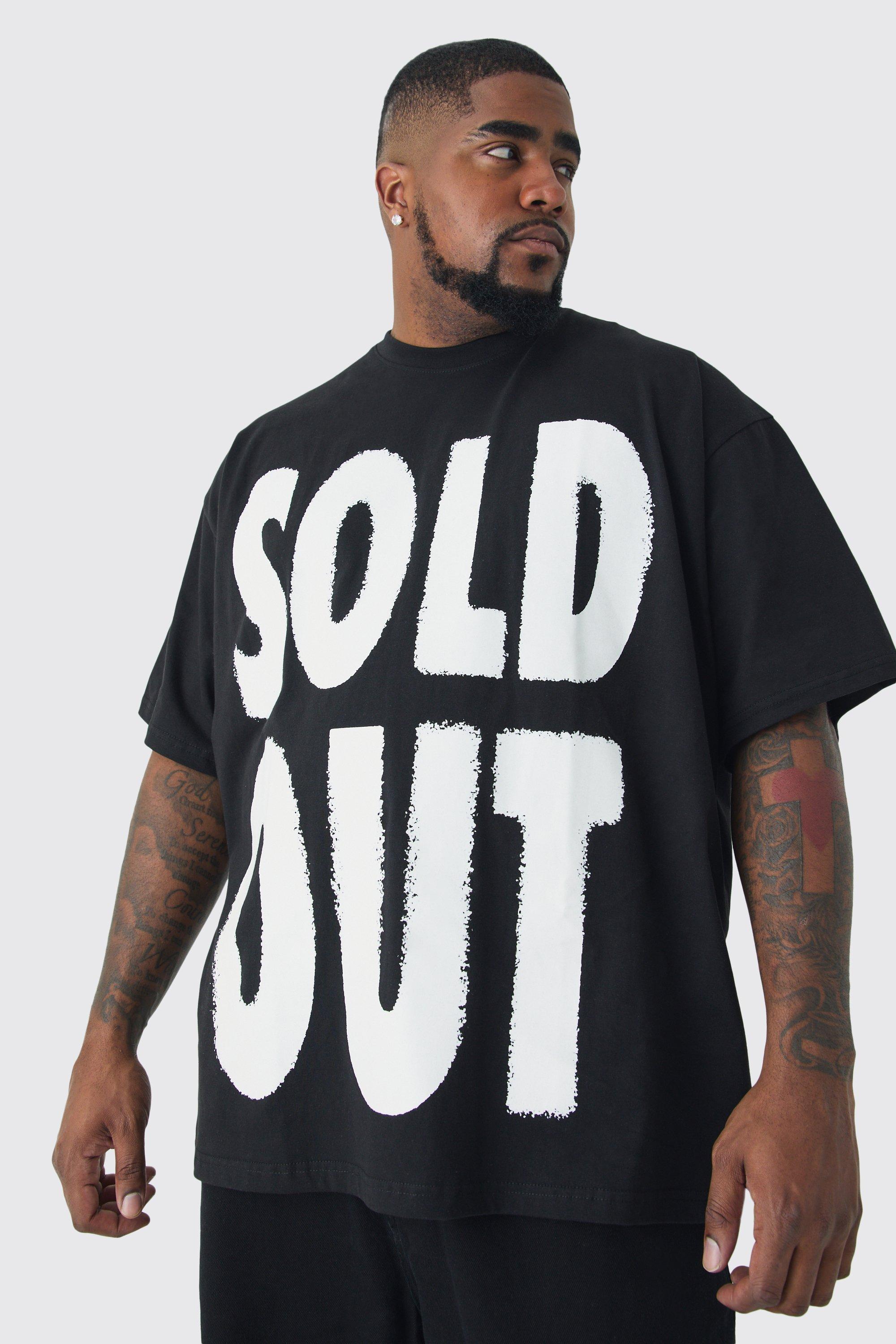 ◆ boohoo ◆ レギュラーパフォーマンス Tシャツ / black Plus Oversized Sold Out Print T-shirt | boohooMAN USA