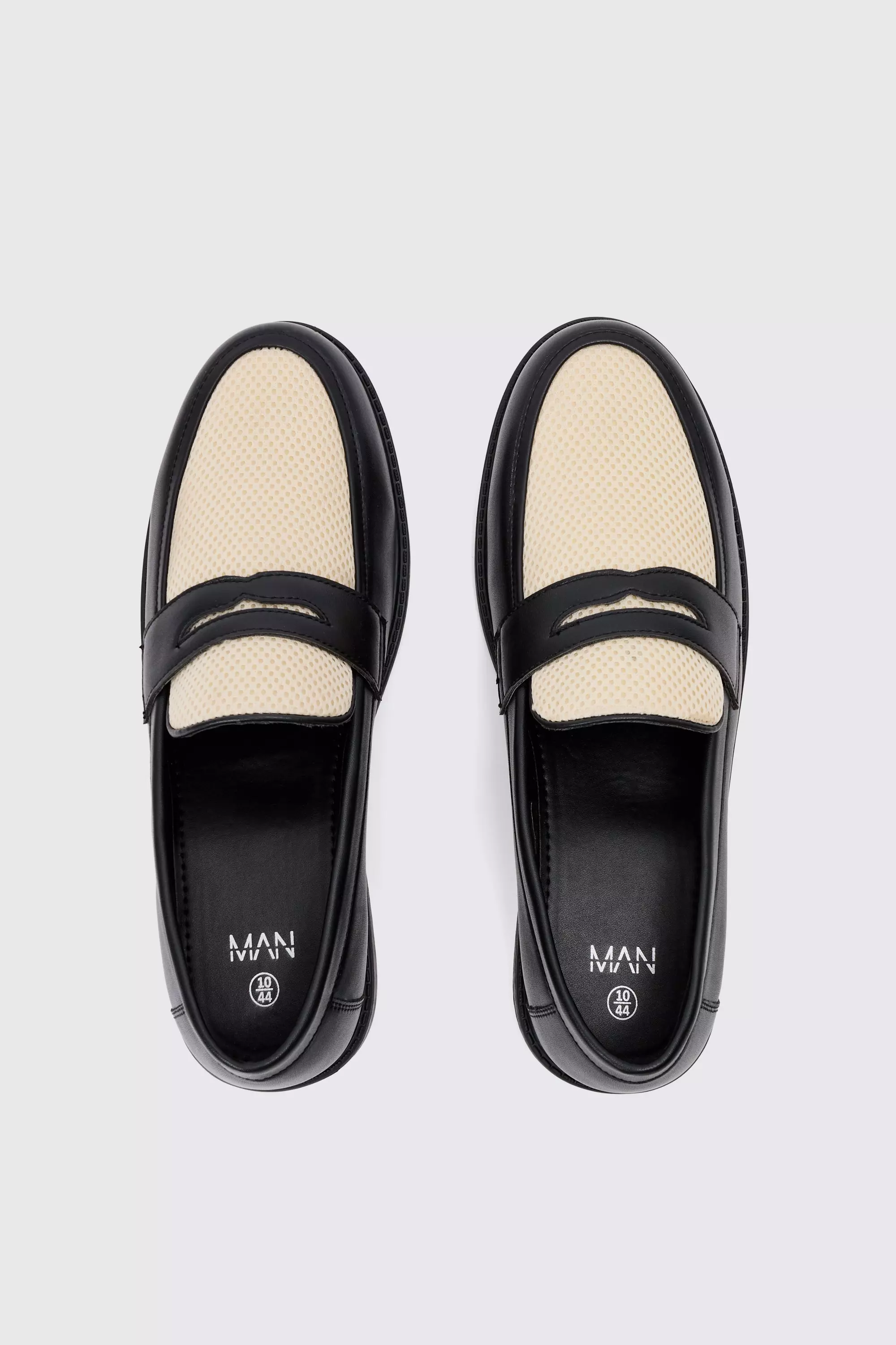 Schwarze Mesh-Loafer mit Kontrast-Einsatz, Black alternatives Bild