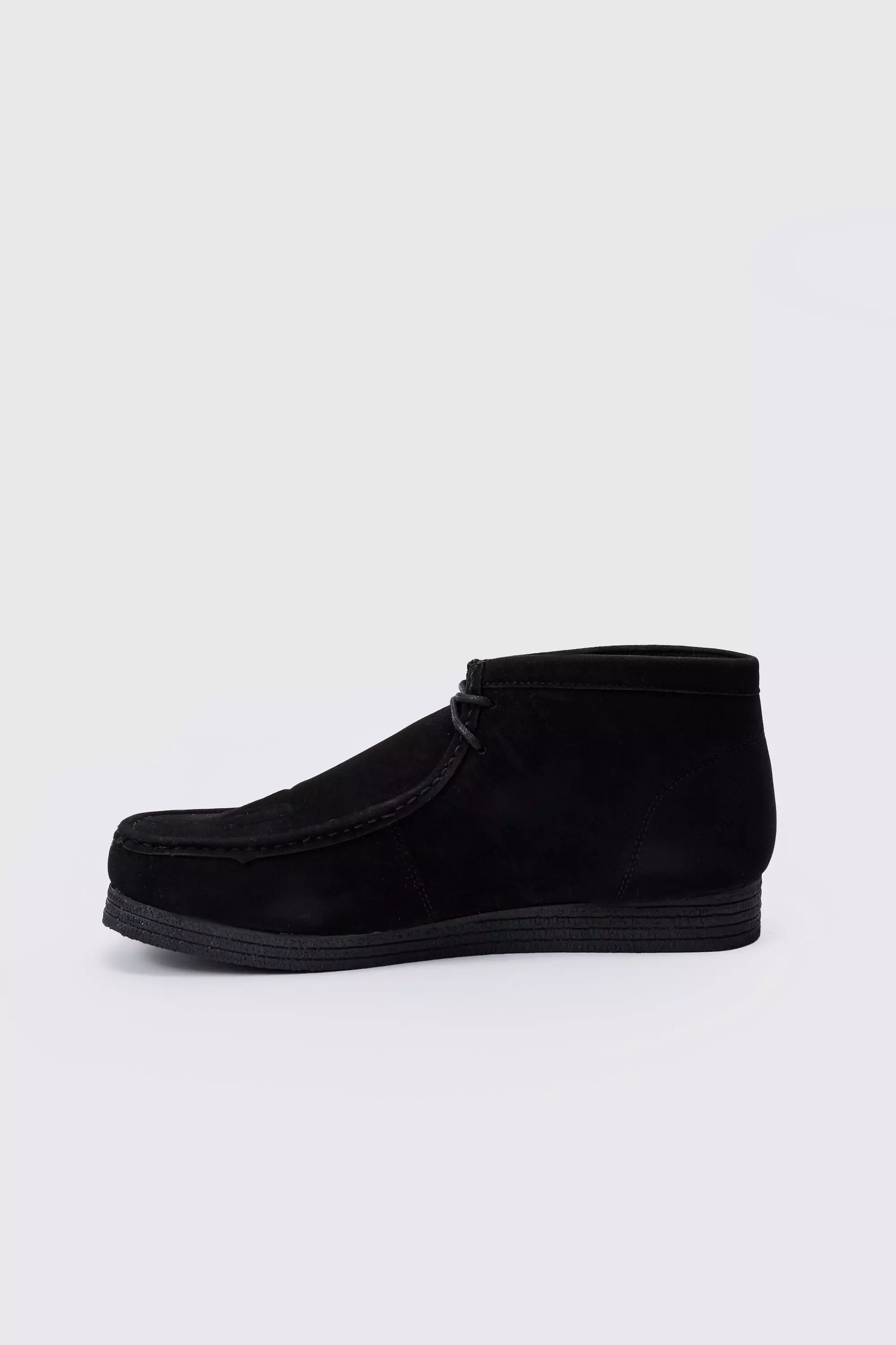 Black Zwarte Nep Suède Schoenen Met Reliëf En Logo alternatieve afbeelding