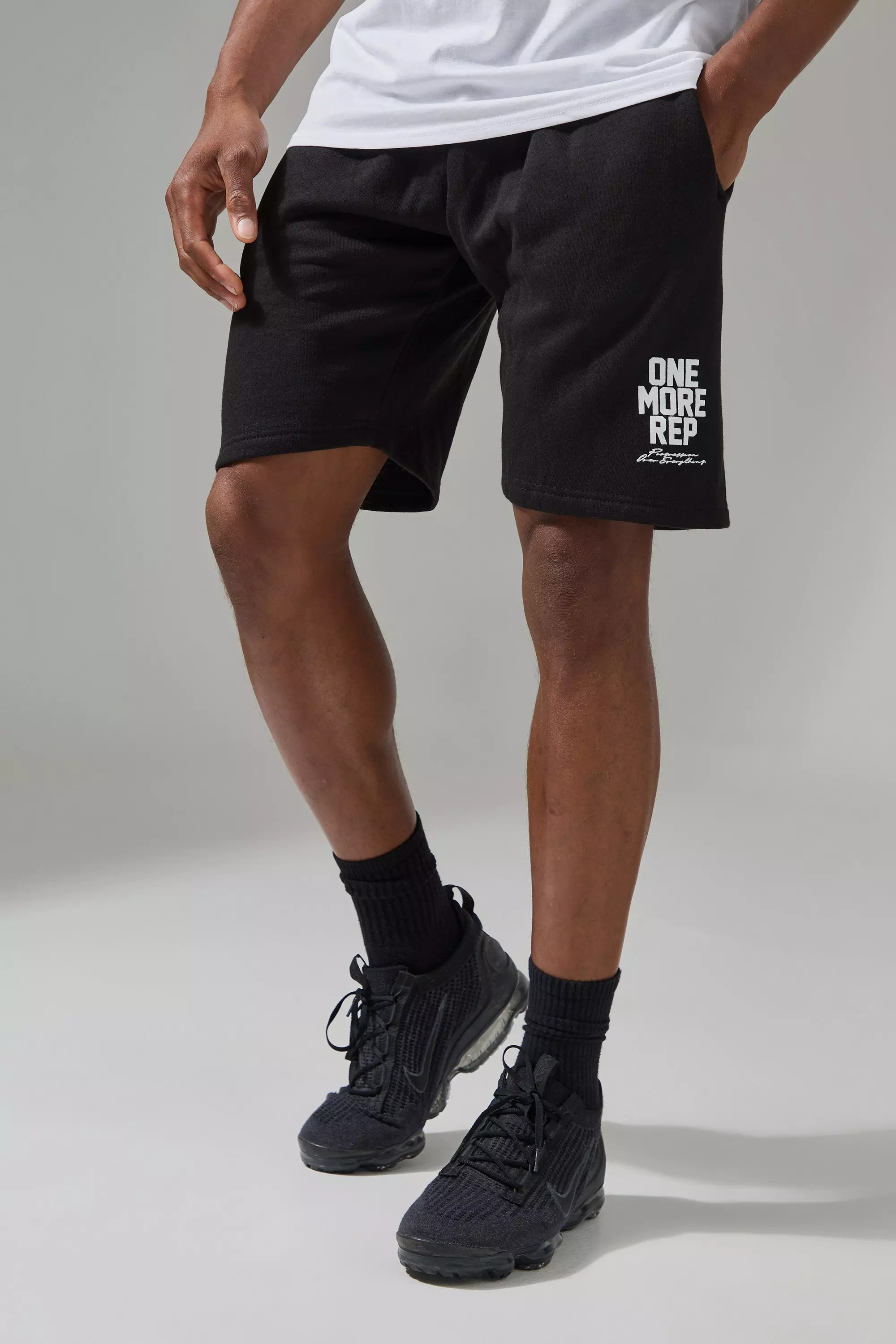 Black Man Active One More Rep Oversized 5inch Shorts