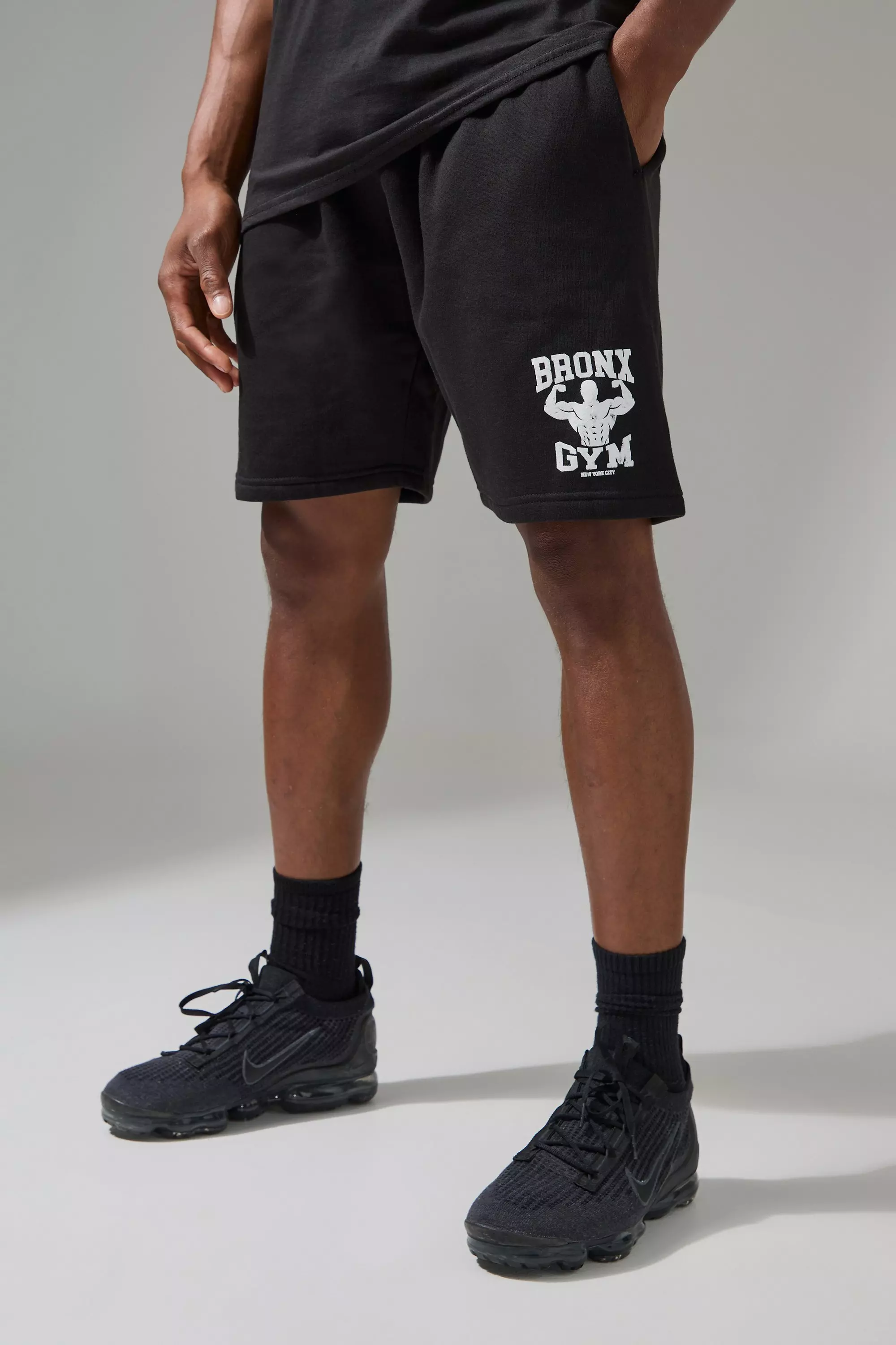 Black Man Active Bronx Gym Oversized 5inch Shorts