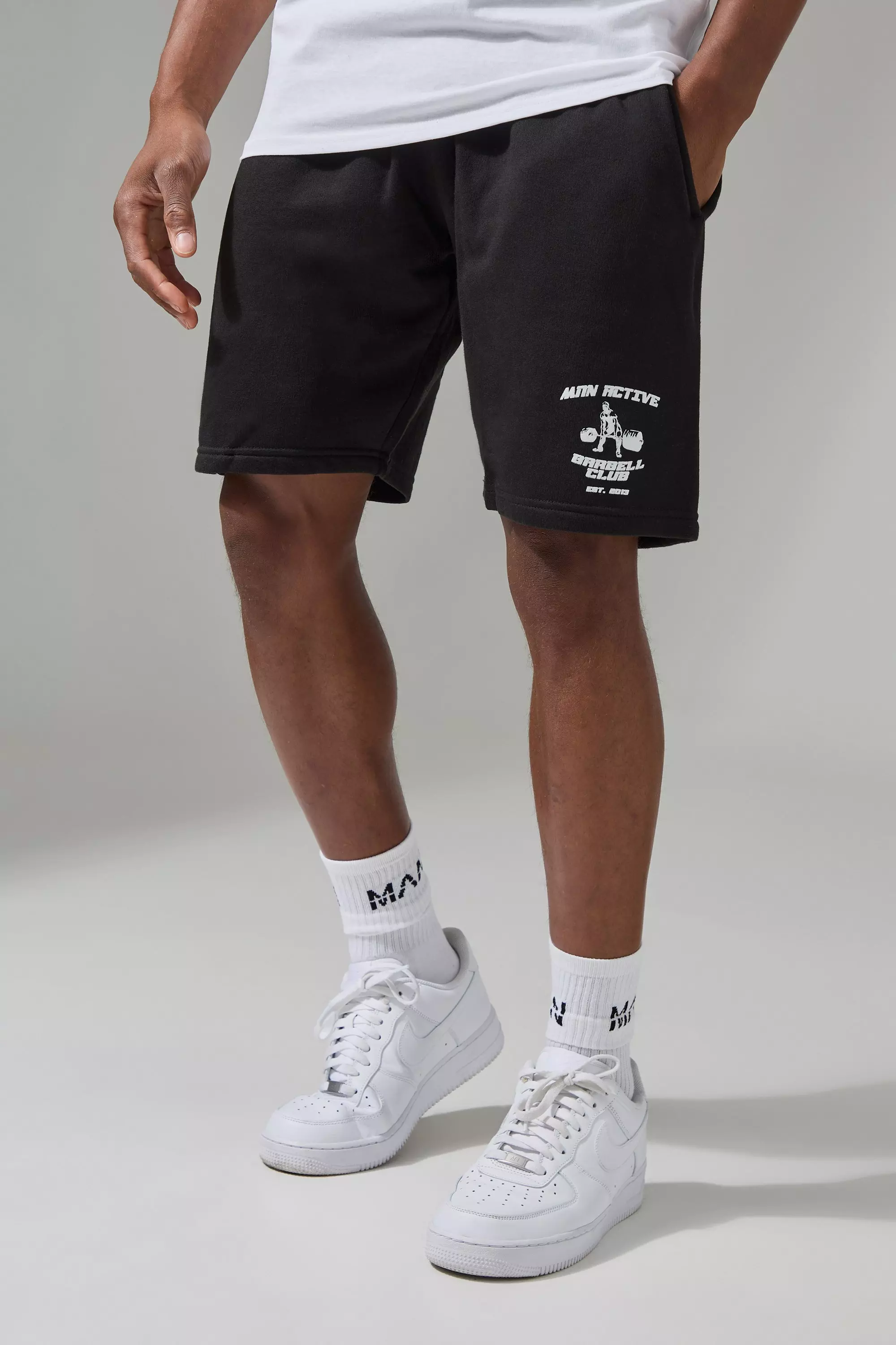 Black Man Active Barbell Club Oversized 5inch Shorts