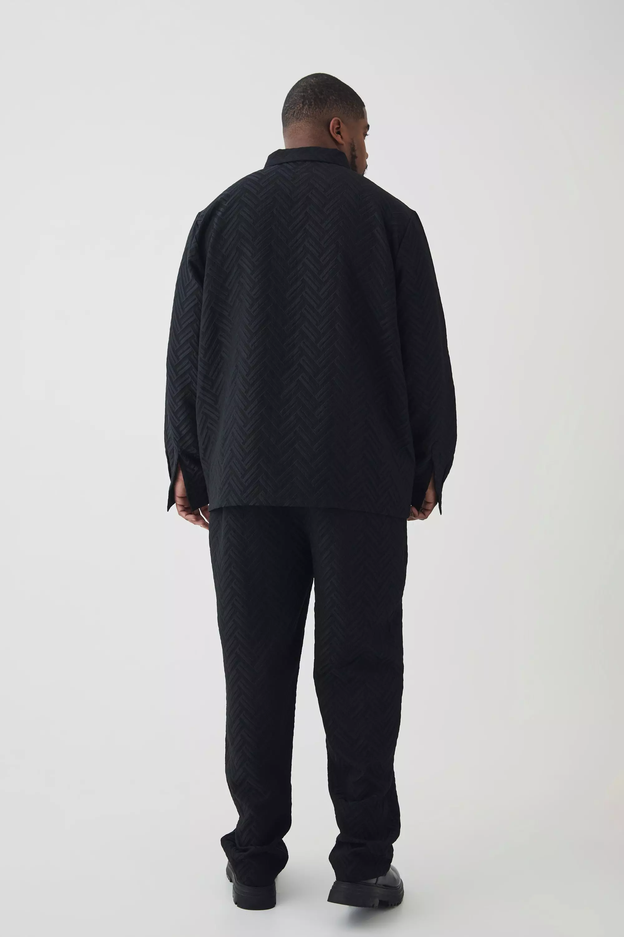 Black Plus Tonal Geo Smart Straight Trouser alternative image