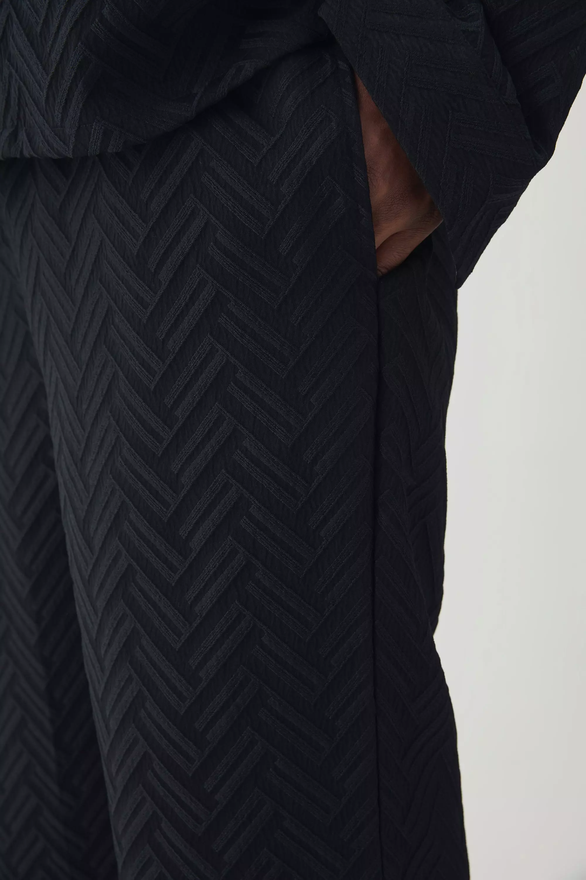 Black Plus Tonal Geo Smart Straight Trouser alternative image