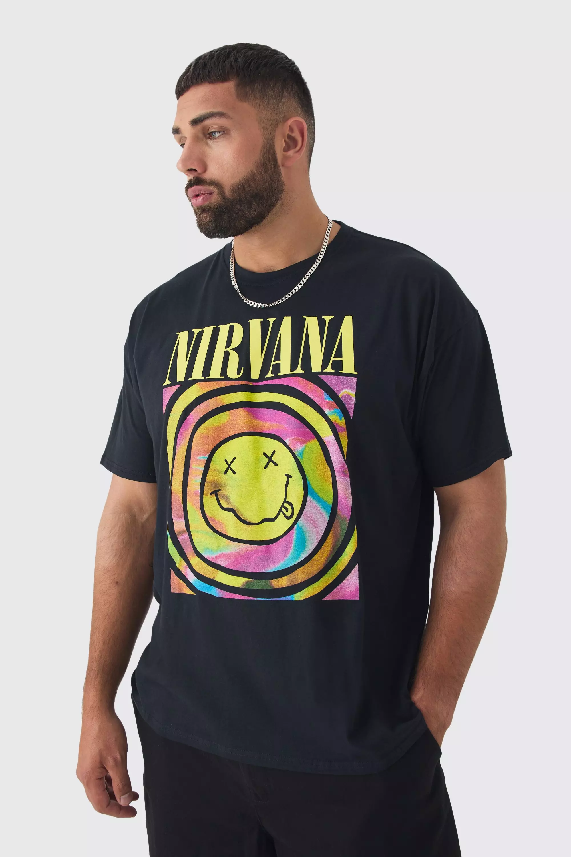 Plus Nirvana Smiley License T-shirt Black