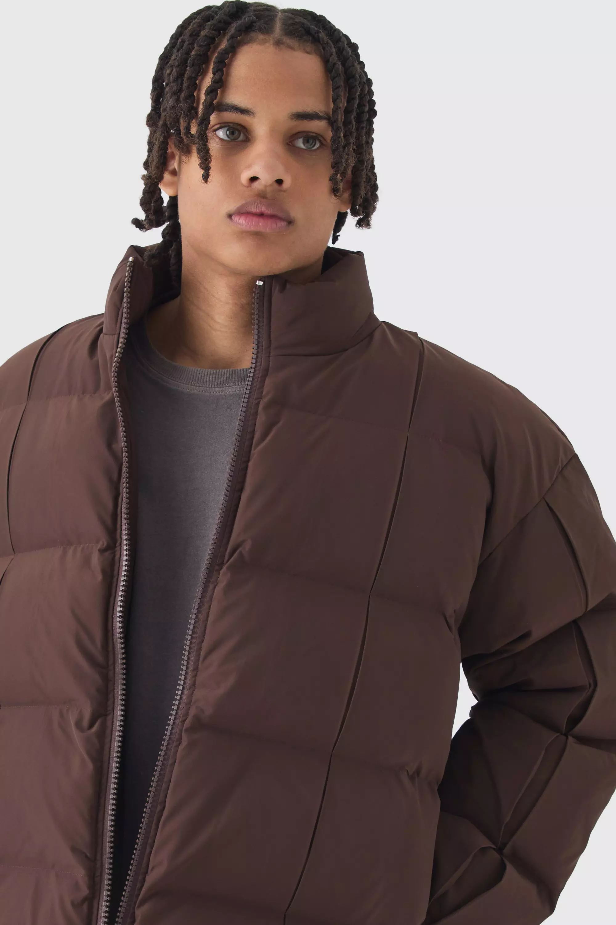 Funnel neck padded jacket clearance
