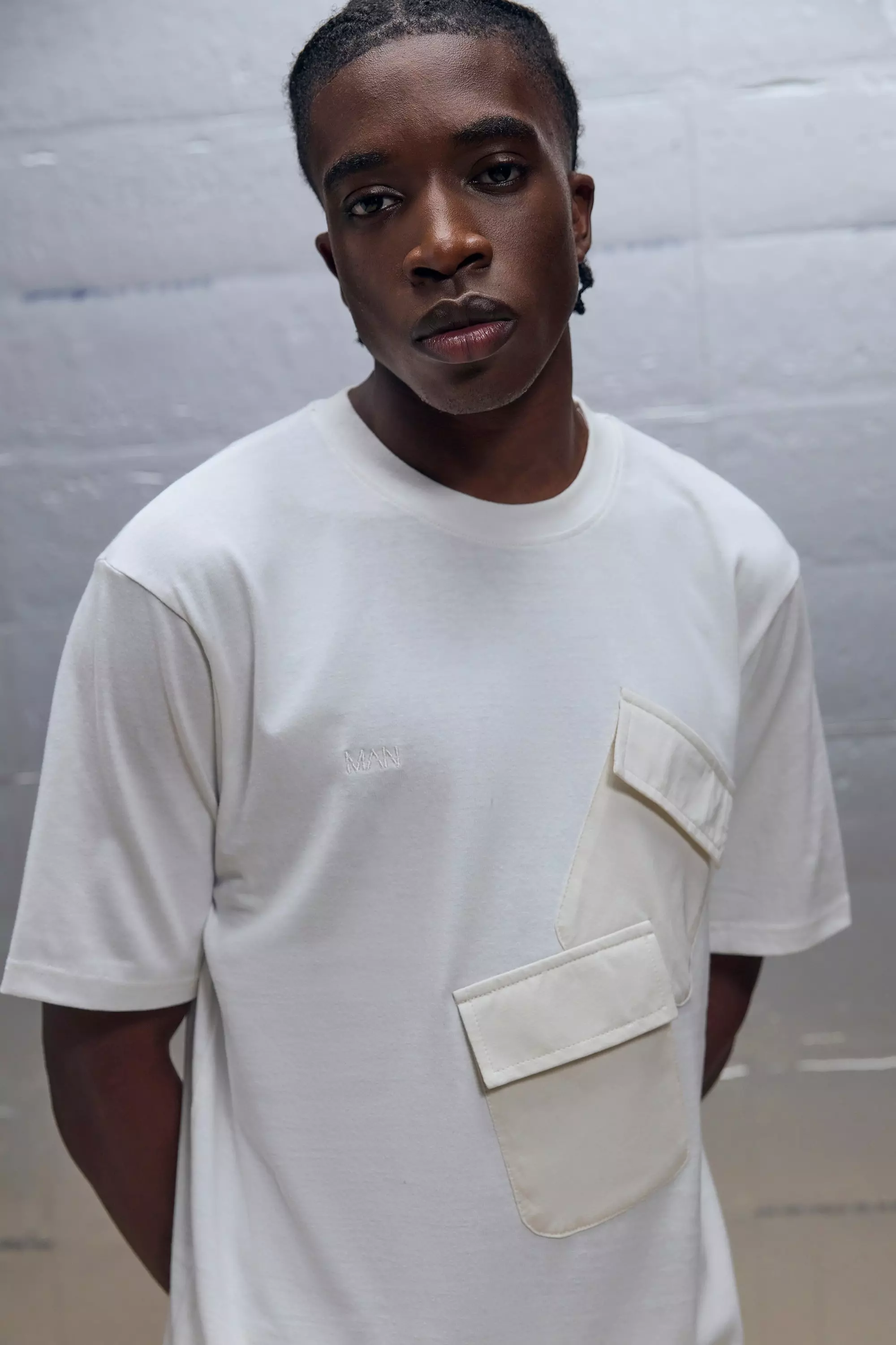 Ecru Regular Fit Placement Pocket T-shirt & Sweatpants Set alternative image