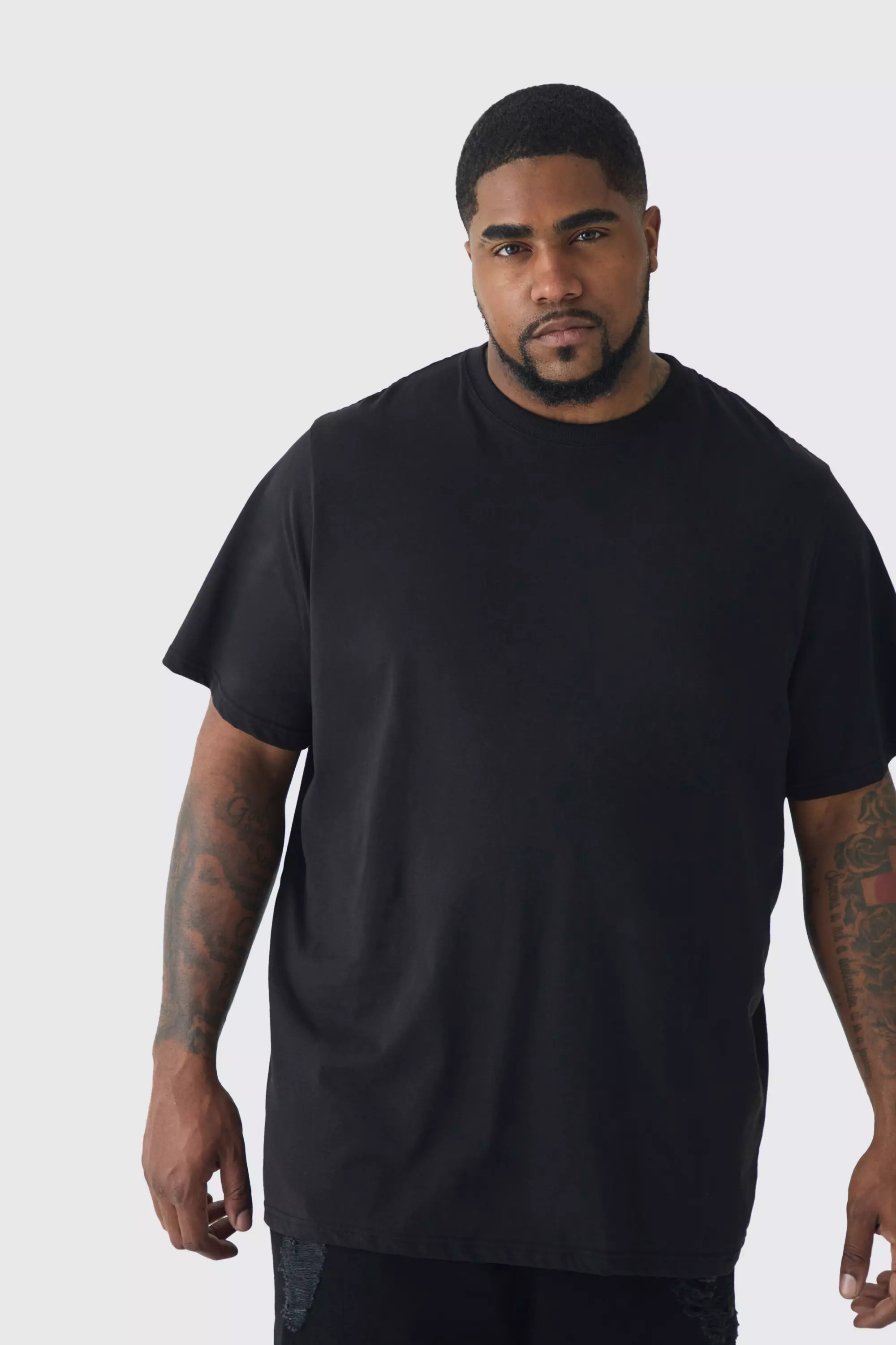 Black Plus Rose Floral Back Print T-shirt alternative image
