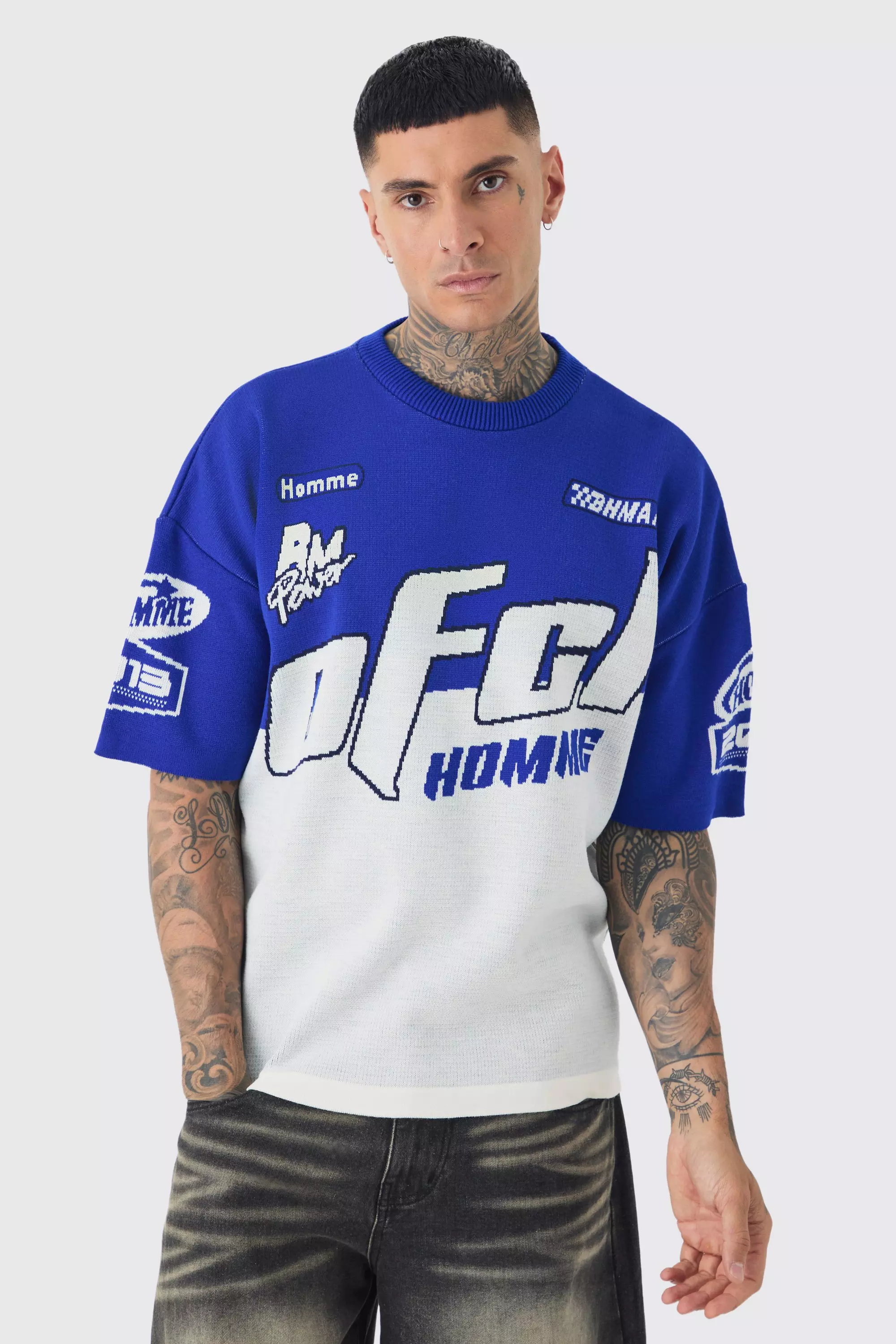Tall - T-shirt oversize en maille, Cobalt autre image