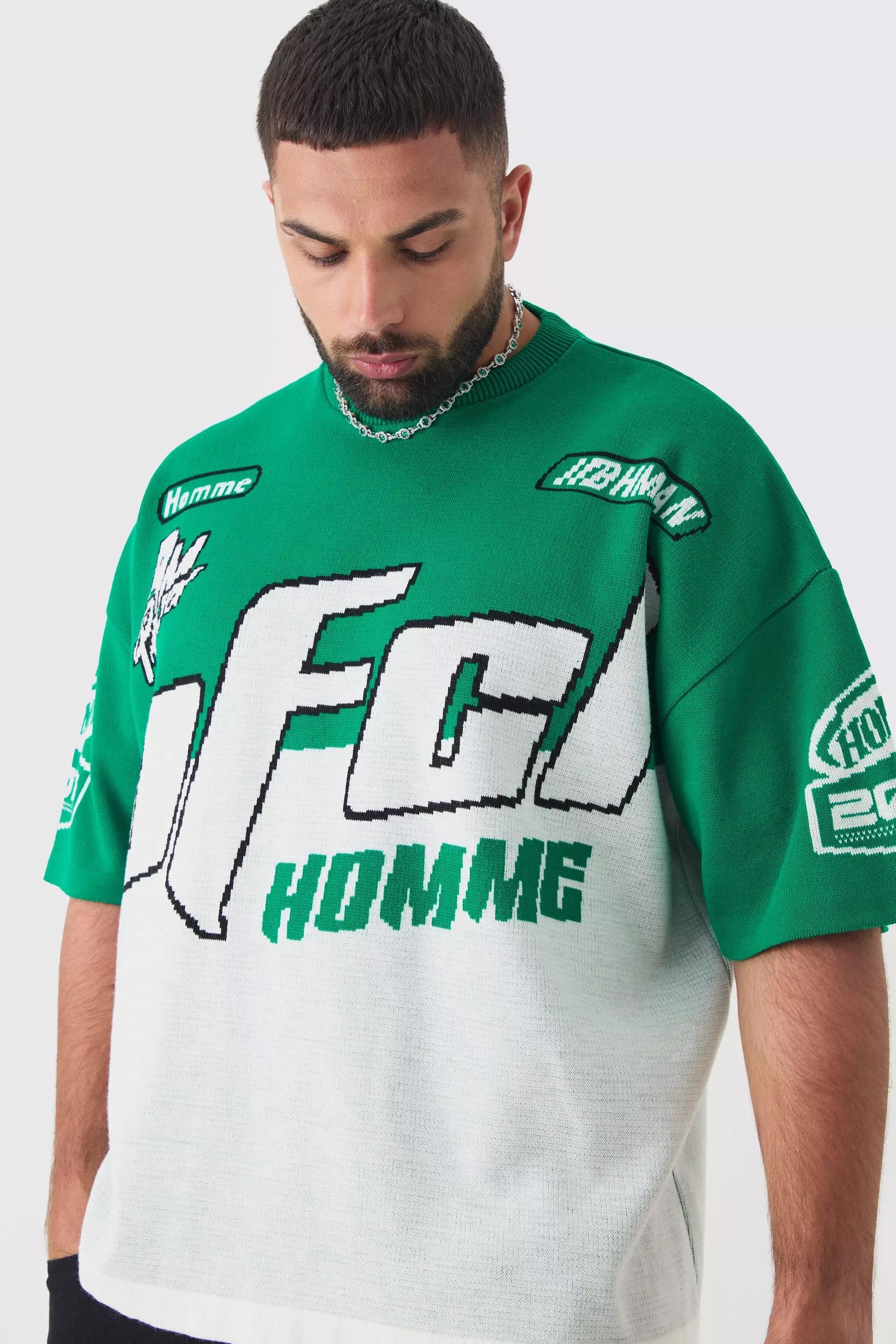 Green Plus Oversized Moto Knitted T-shirt alternative image