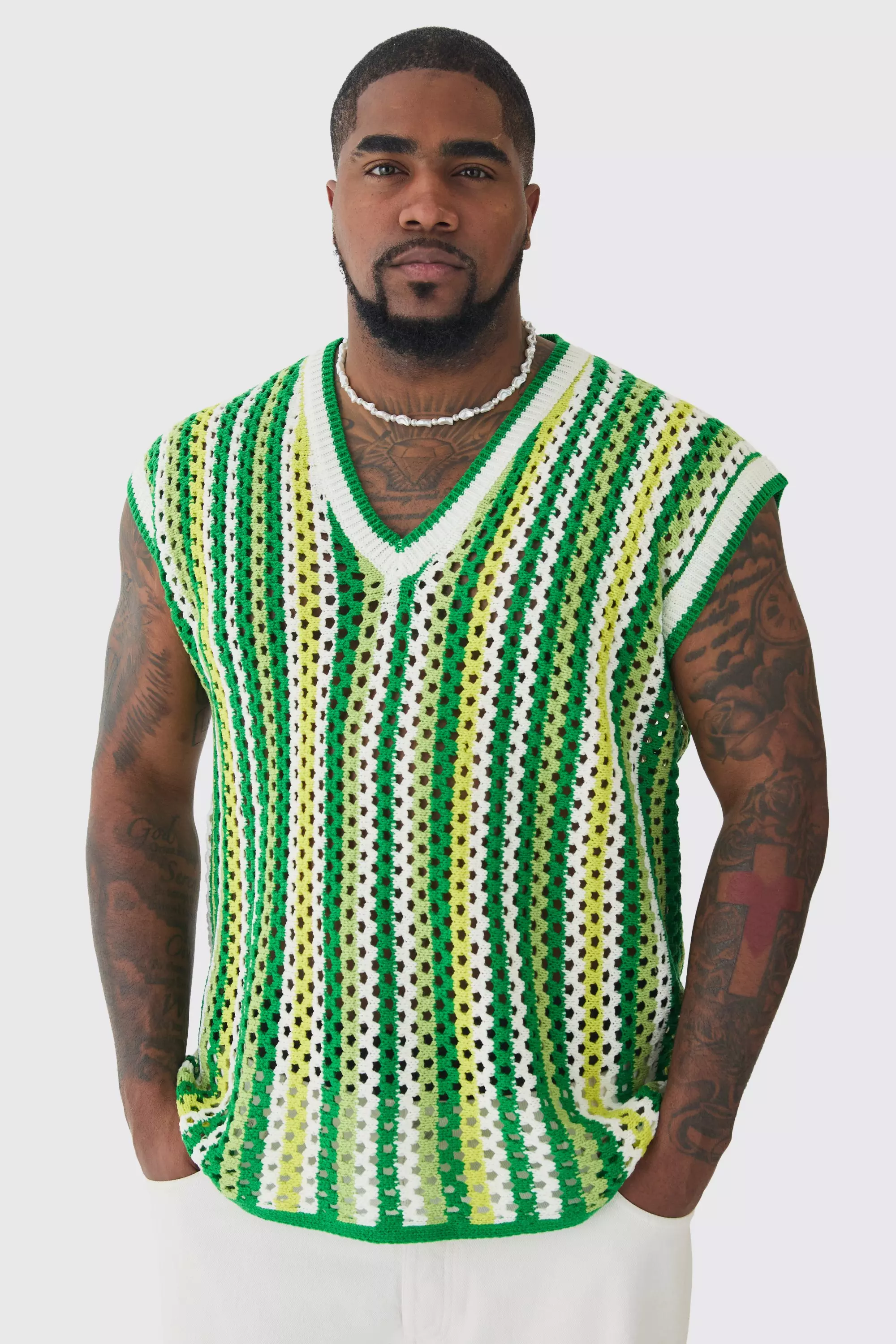 Plus Oversize Häkel-Tanktop, Green alternatives Bild