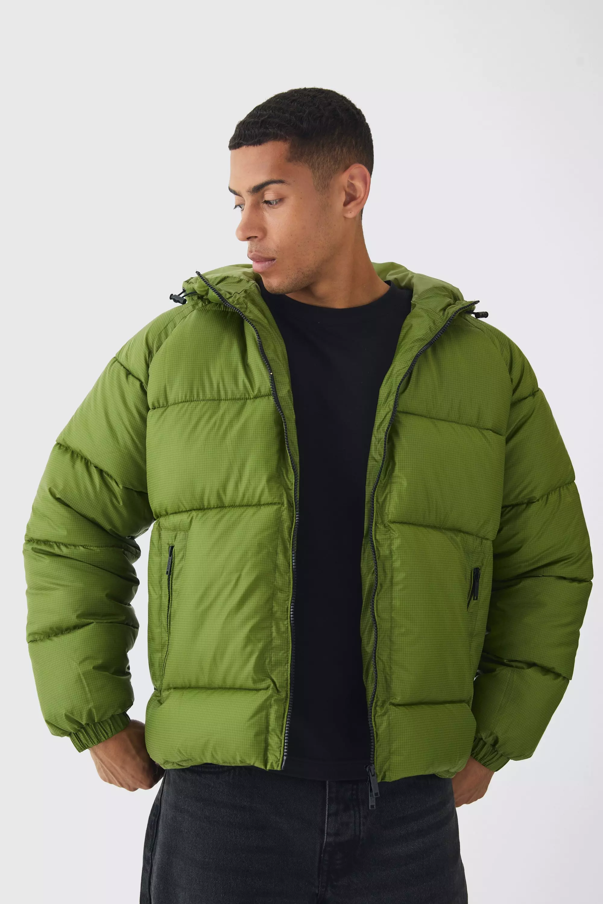 Boohooman puffer jacket clearance