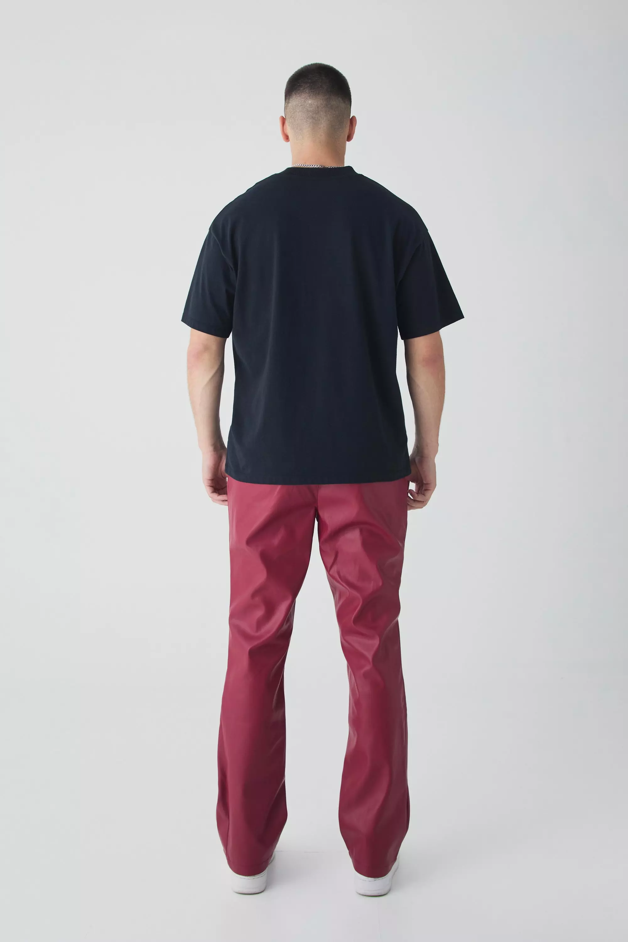 Cherry Tall PU Slim Fit Flared Trousers alternative image