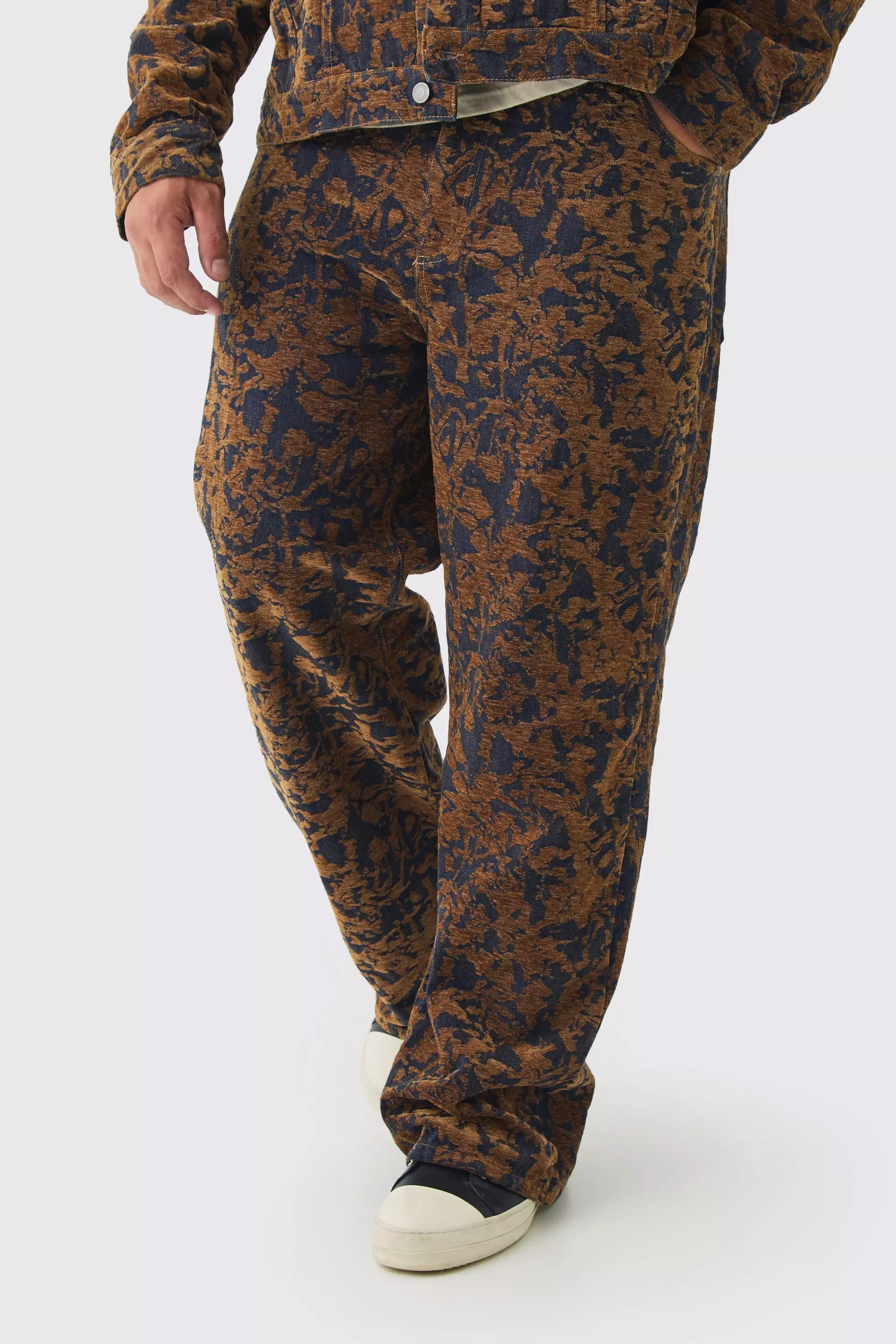 Dark wash Plus Baggy Burnout Jeans alternatieve afbeelding