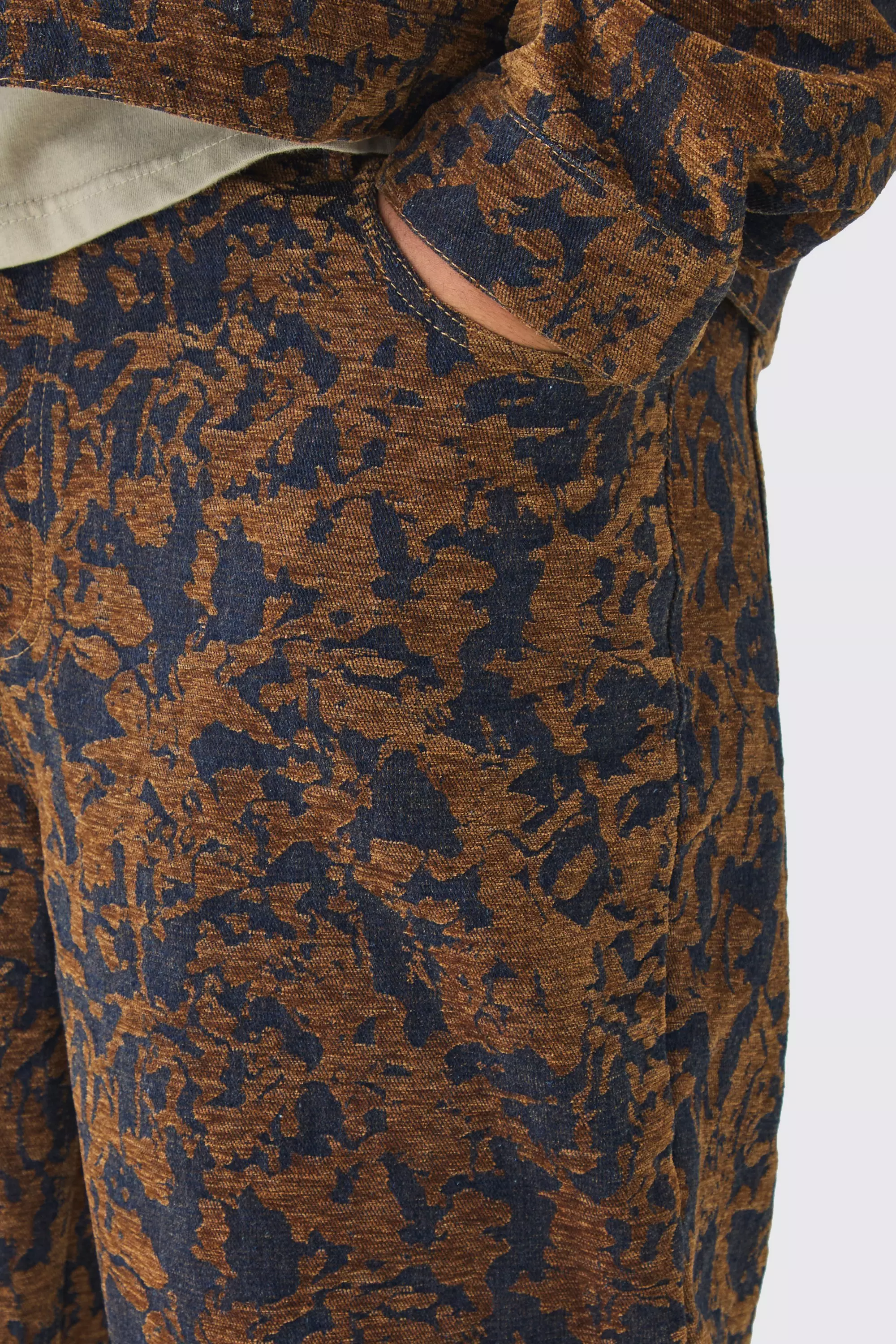 Dark wash Plus Baggy Burnout Jeans alternatieve afbeelding