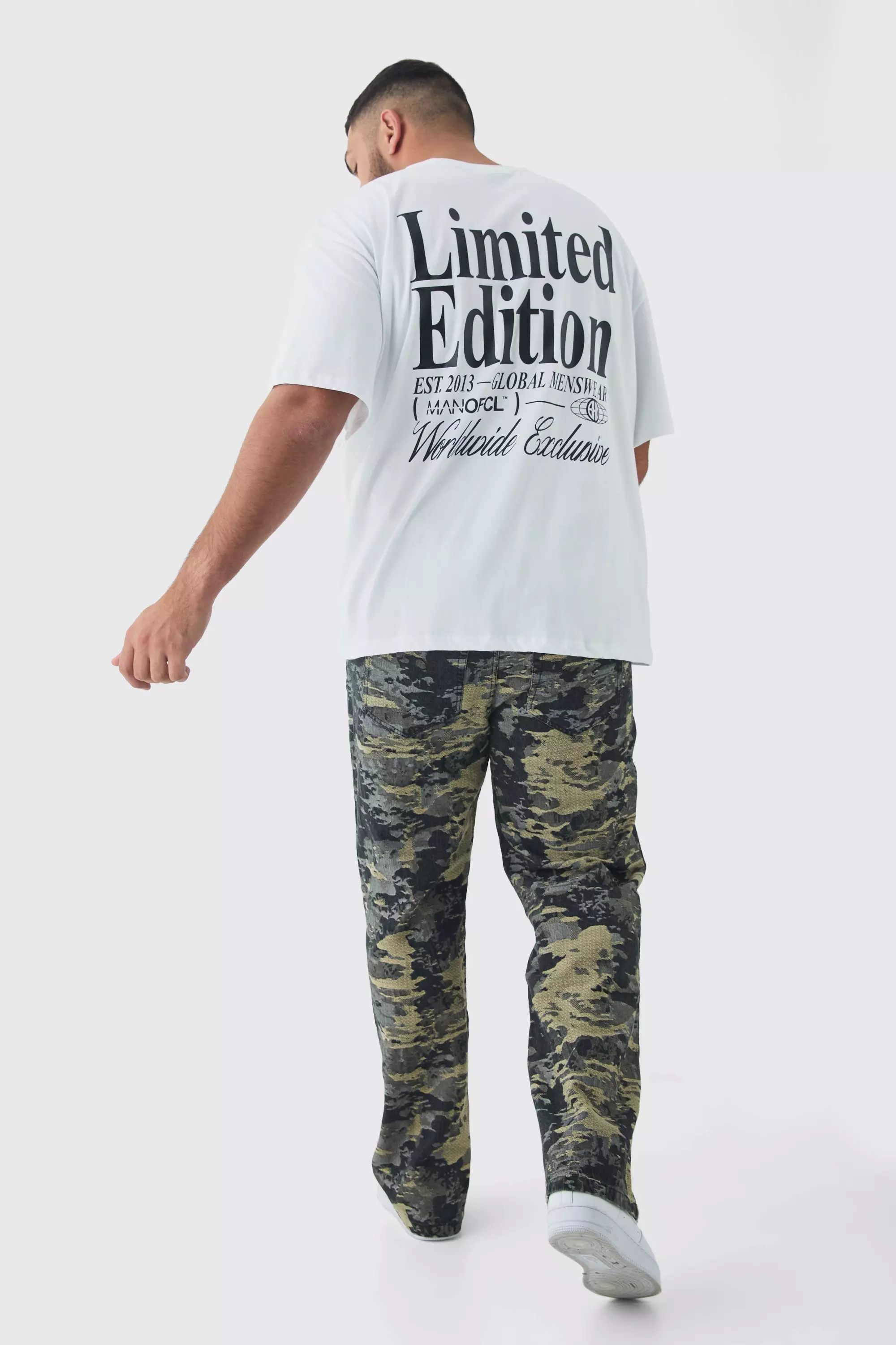 Black Plus Denim Fabric Interest Relaxed Fit Jeans alternative image