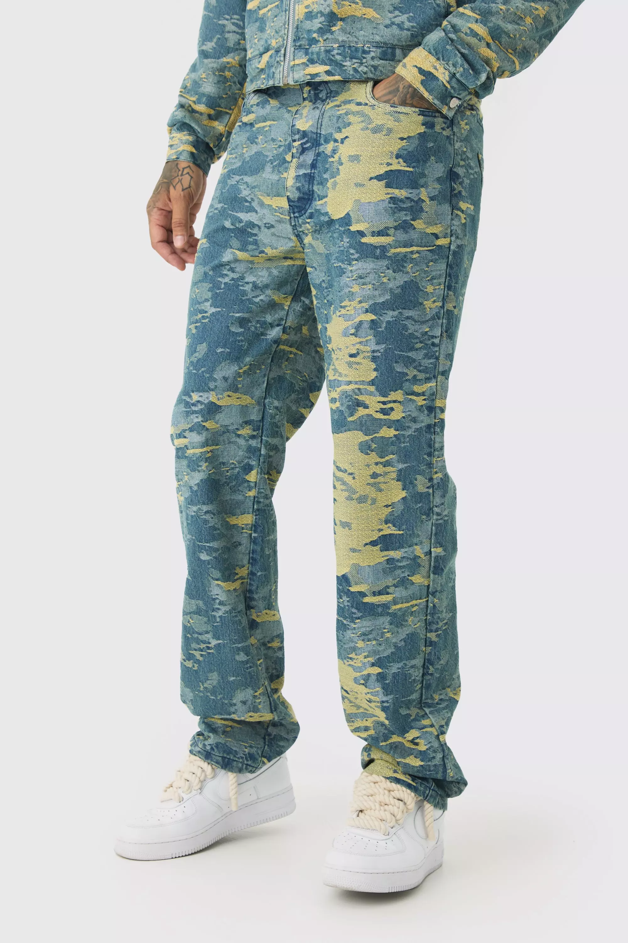 Antique wash Tall Denim Fabric Interest Relaxed Fit Jeans alternative image