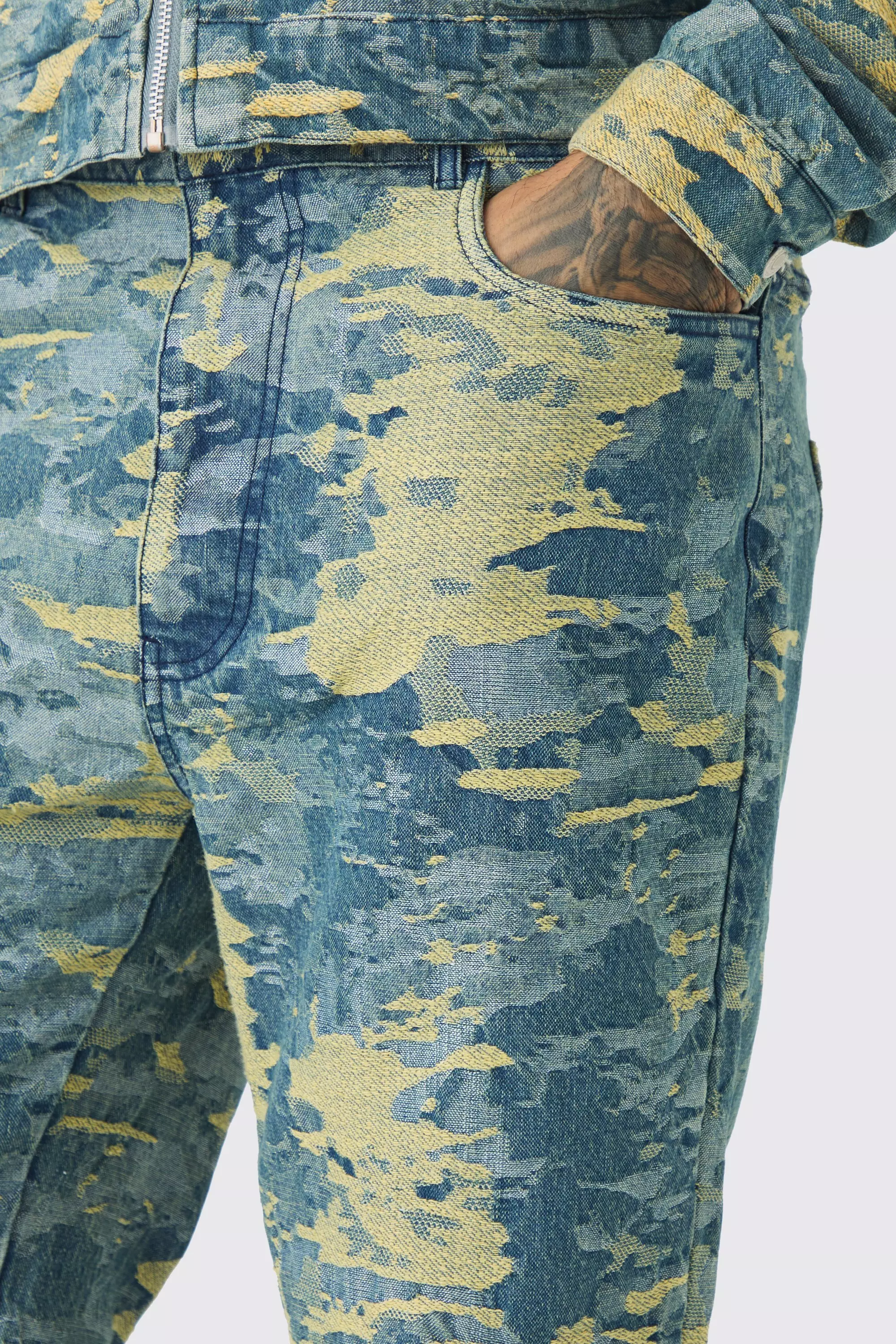 Antique wash Tall Denim Fabric Interest Relaxed Fit Jeans alternative image