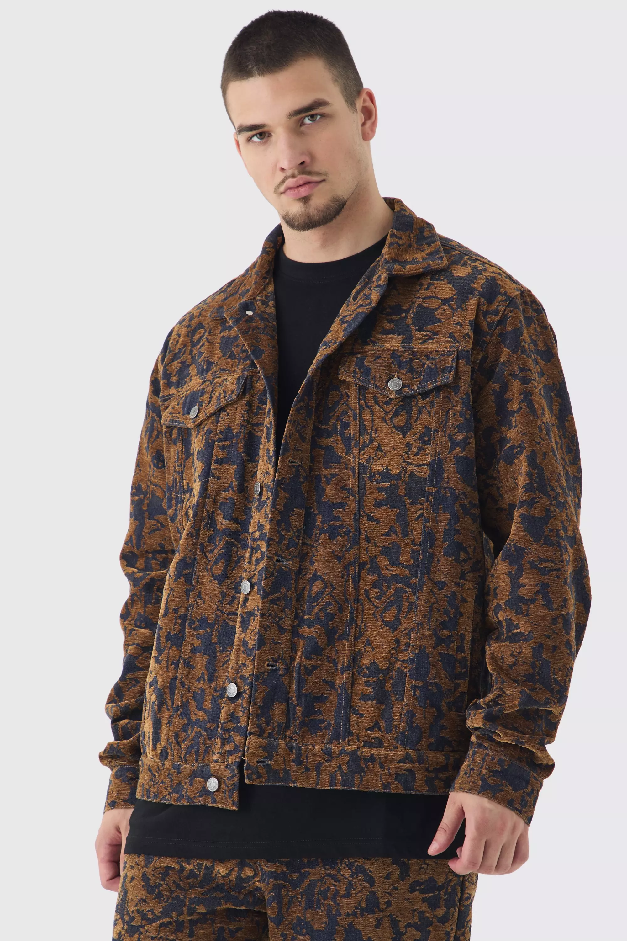 Dark wash Tall Oversized Burnout Spijkerjas alternatieve afbeelding