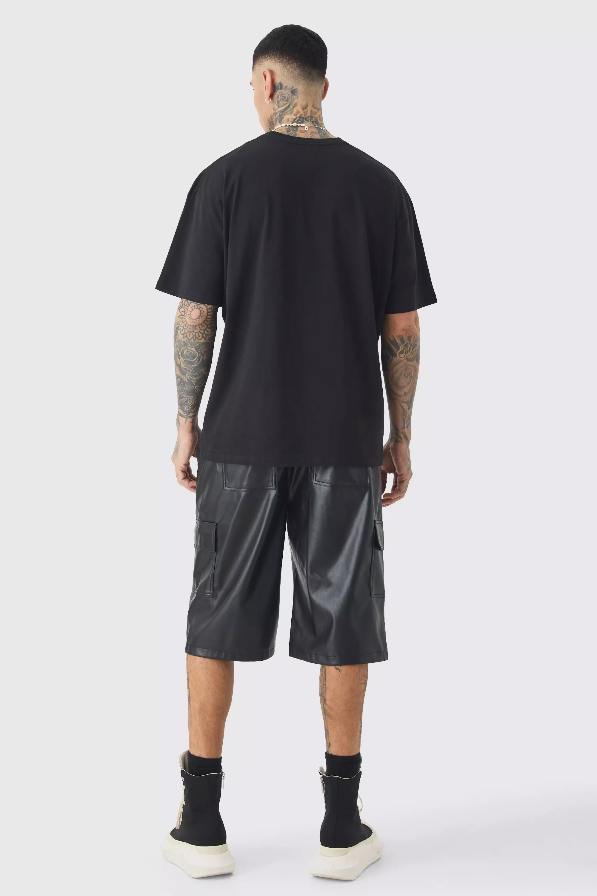 Black Tall Oversized Homme Graphic T-shirt alternative image