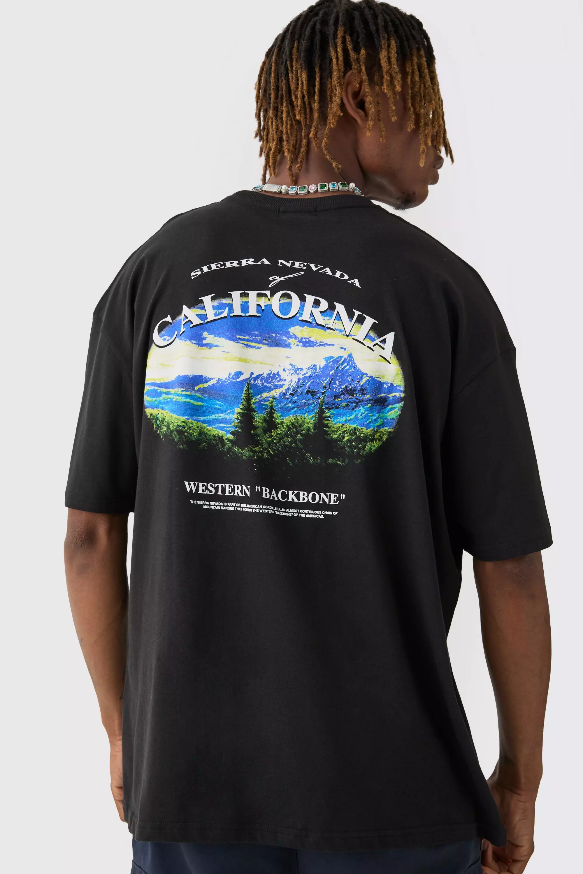 Tall Oversize T-Shirt mit California Print, Black alternatives Bild
