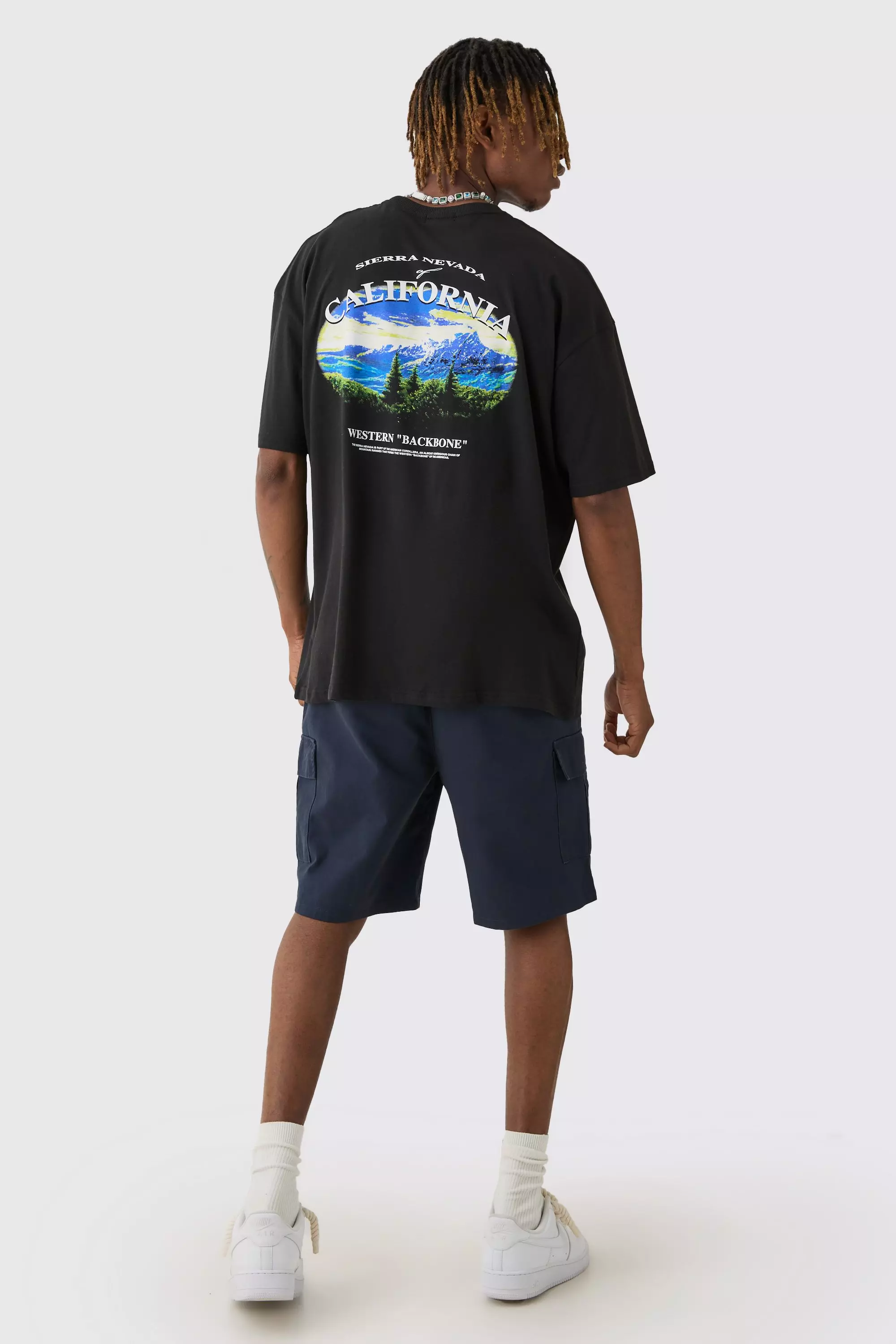 Tall Oversize T-Shirt mit California Print, Black alternatives Bild
