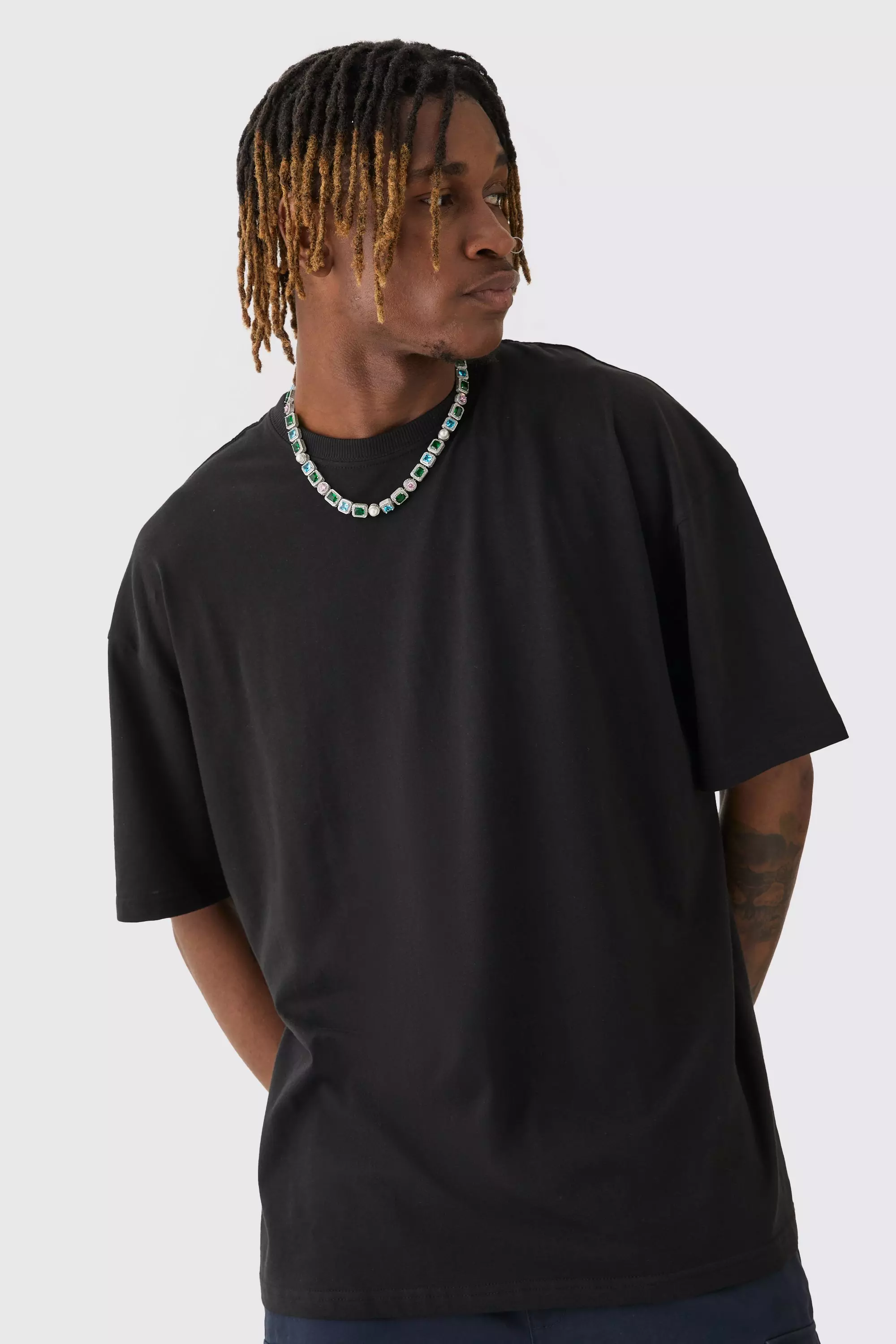Tall Oversize T-Shirt mit California Print, Black alternatives Bild