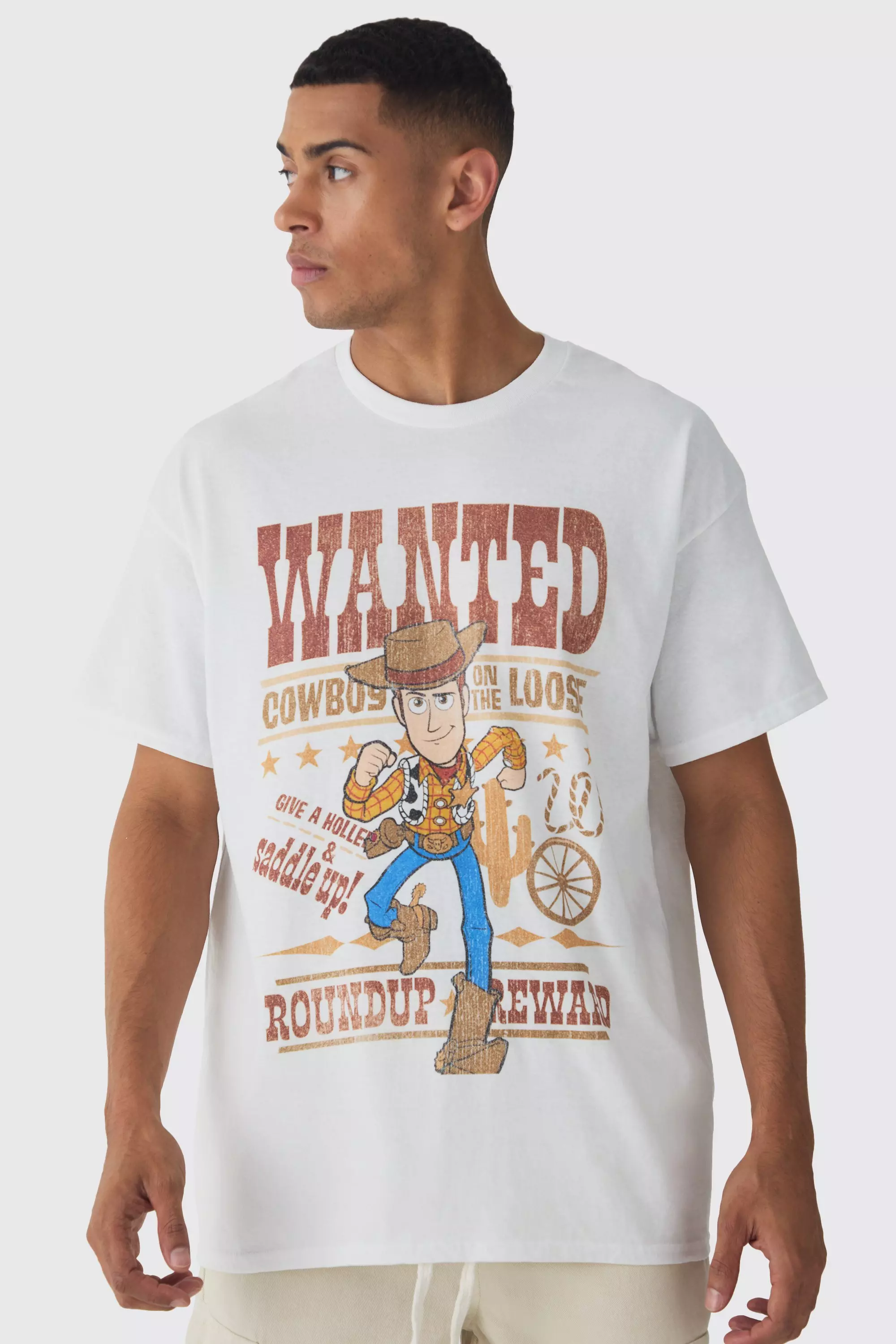 Oversized Toy Story Woody Disney License Print T-shirt White