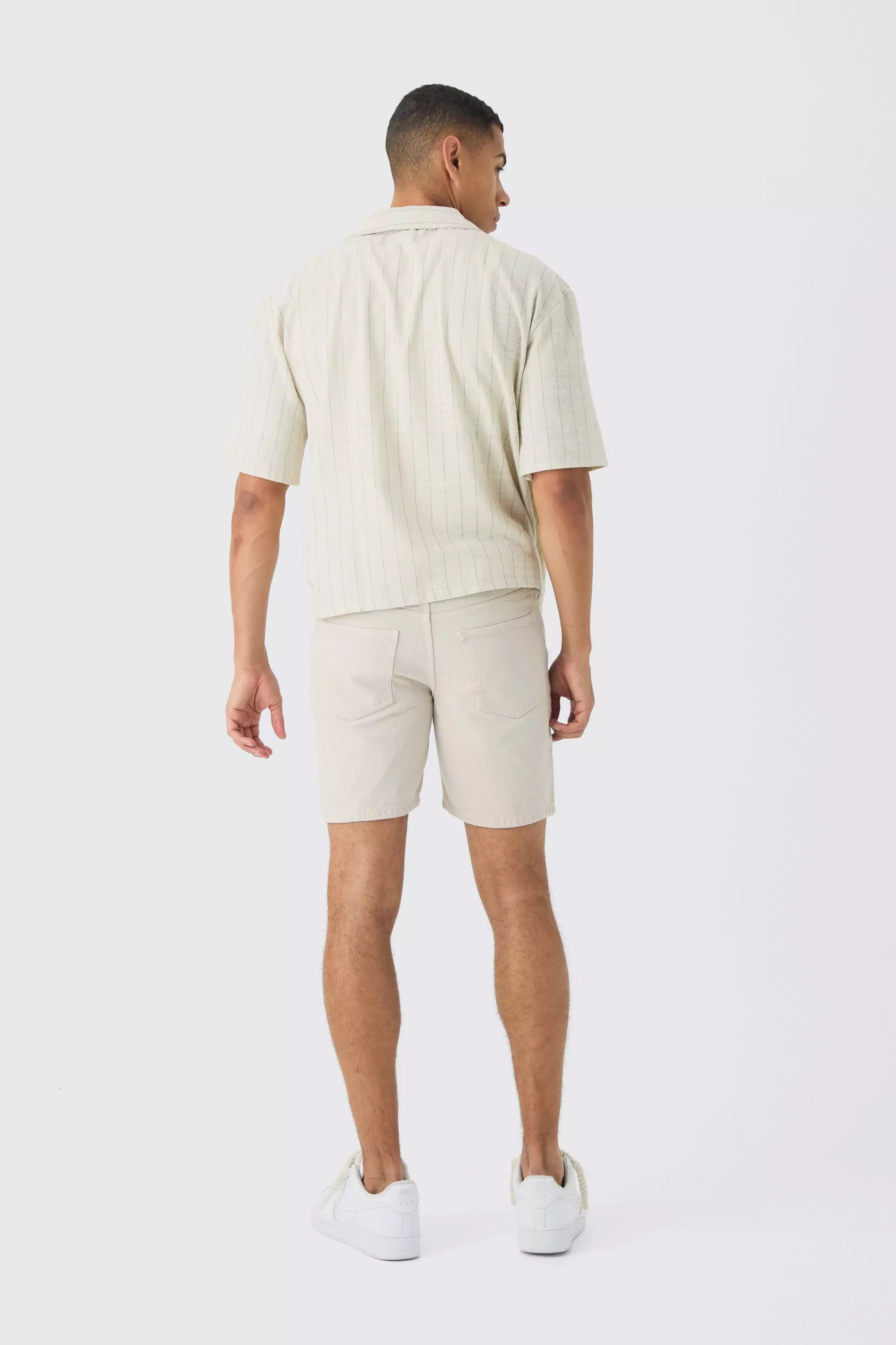 Green Oversized Boxy Revere Linen Shirt alternative image