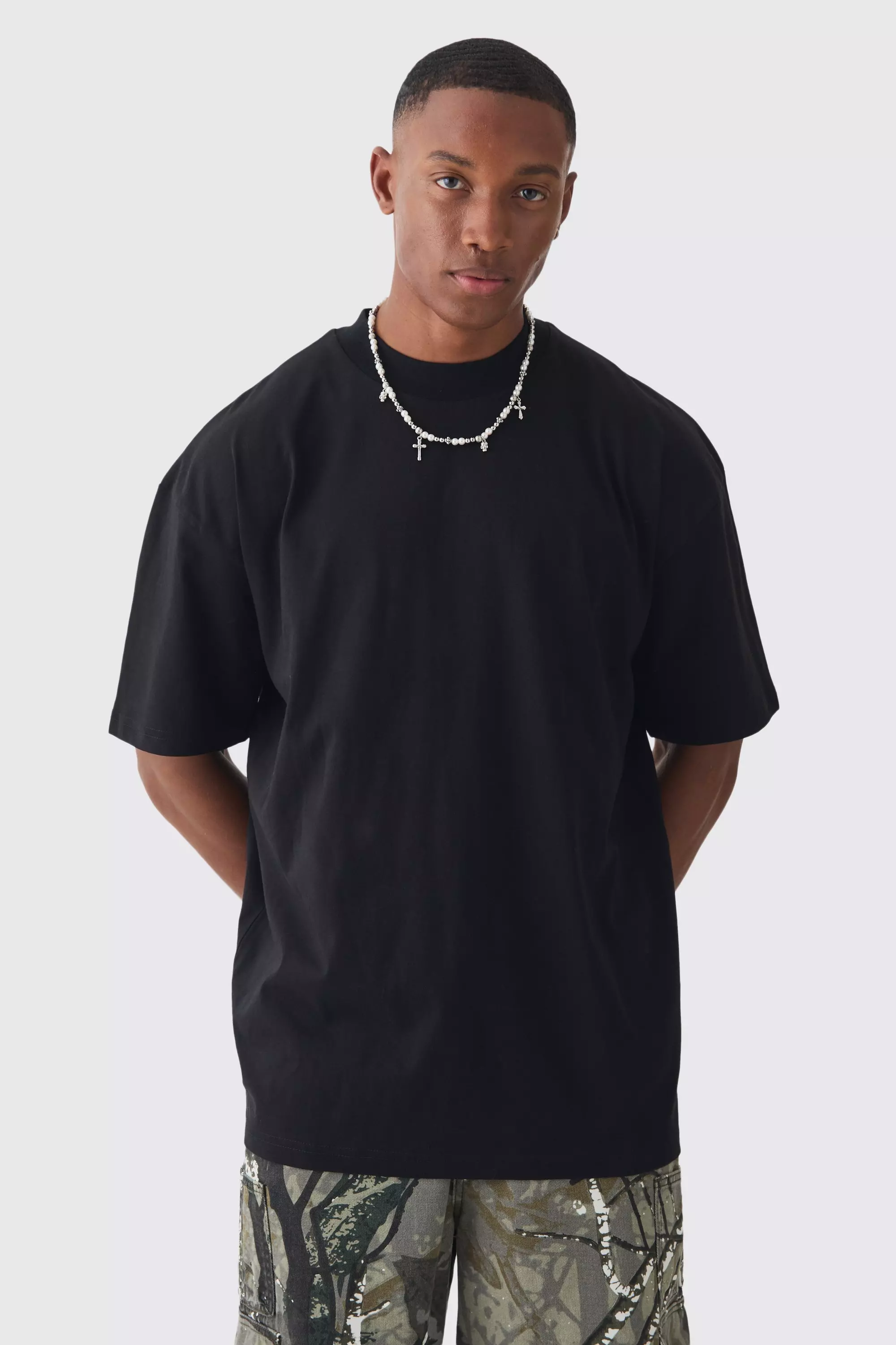 Oversized Extended Neck Extreme Gothic Graphic T-shirt | boohooMAN USA