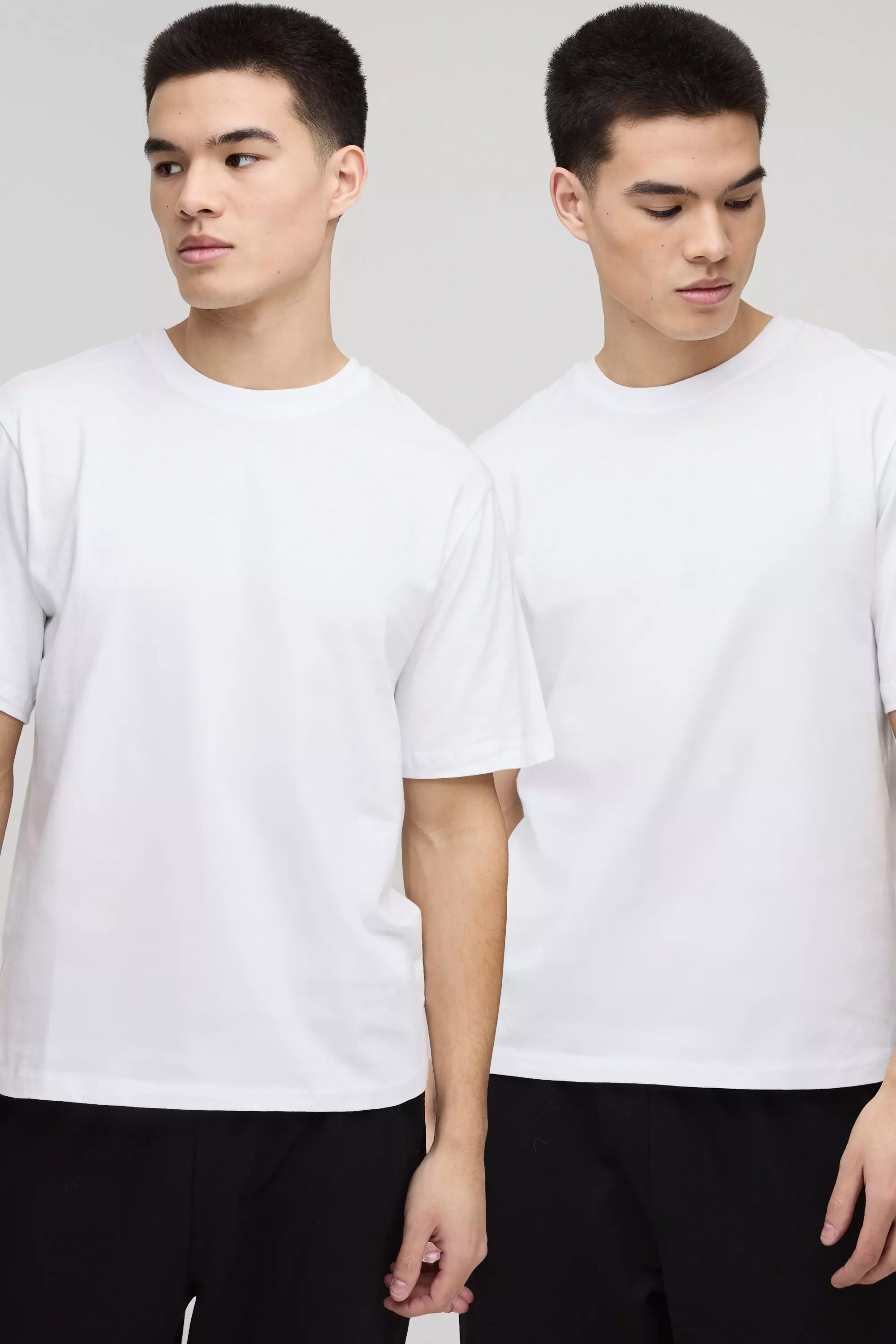 2er Pack Basic T Shirts boohooMAN DE