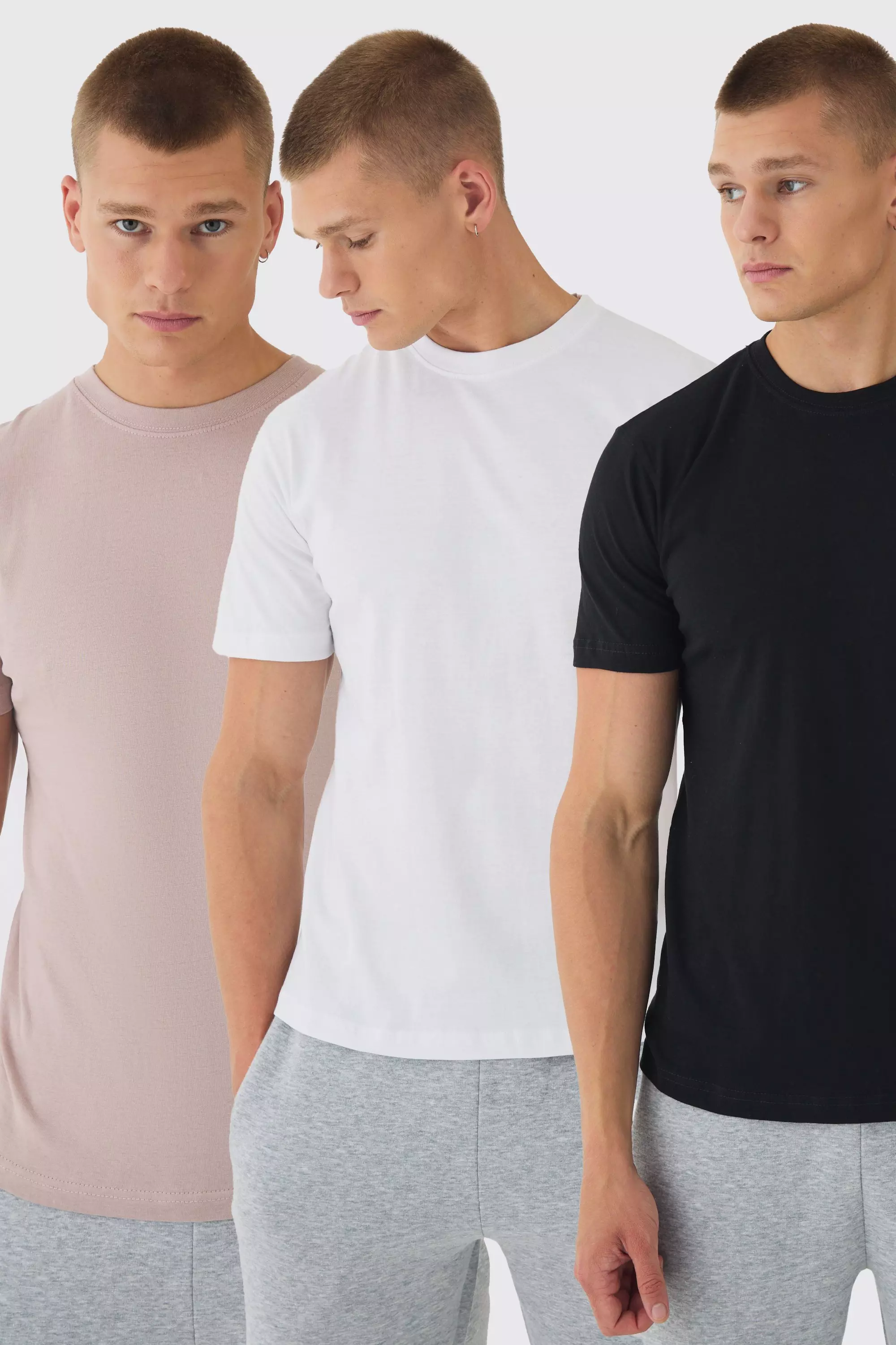 3 Pack Slim Fit T-shirt Multi