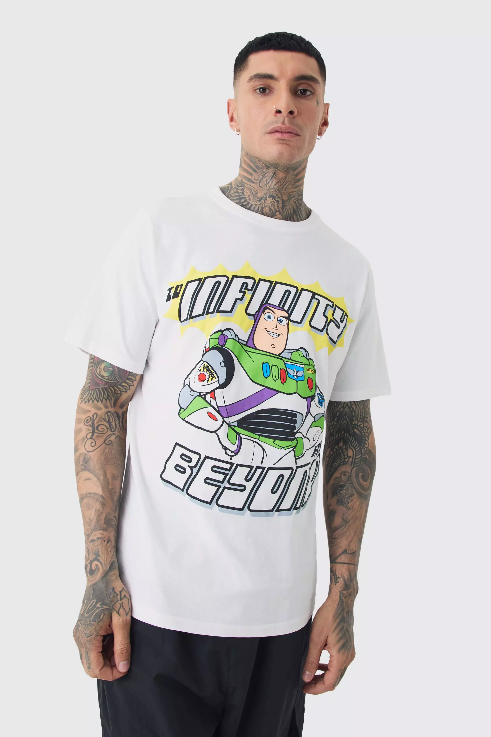 Tall Buzz Lightyear Infinity Printed Licensed T-shirt In White White